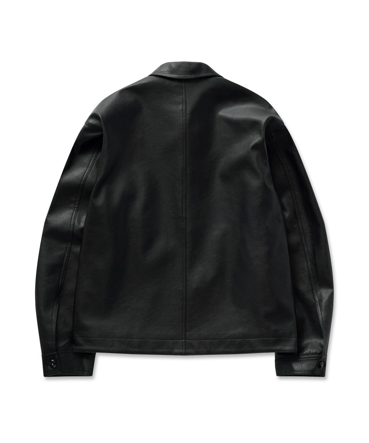 필프(PEALP) Welt Pocket Faux Leather Jacket 8(Black)