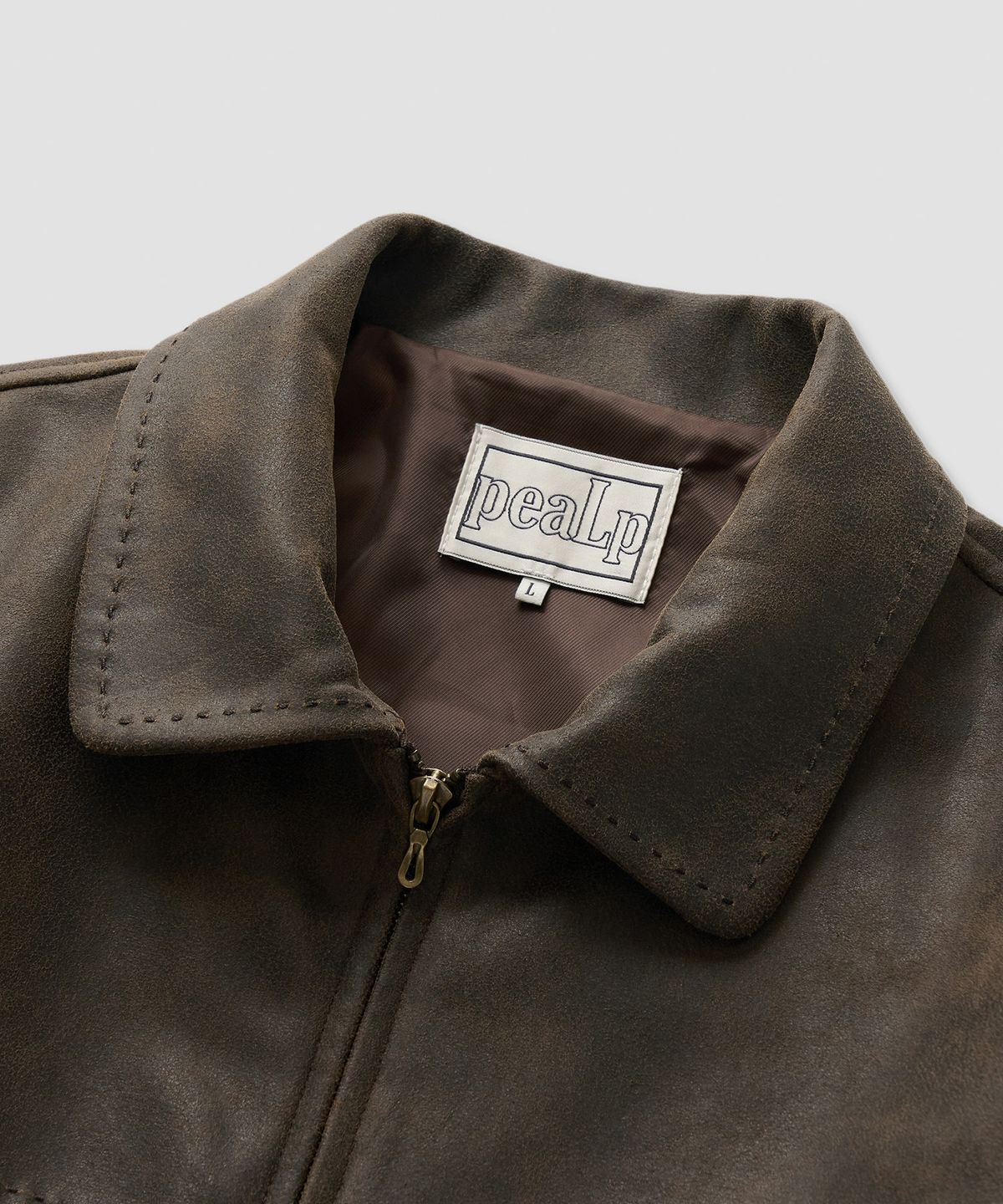 필프(PEALP) Vintage Faux Leather Jumper 14(Brown)