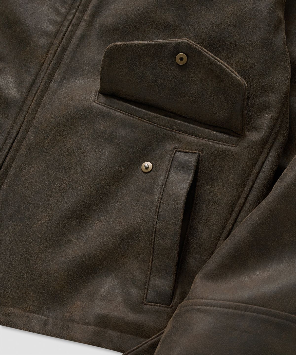 필프(PEALP) Vintage Faux Leather Jumper 14(Brown)