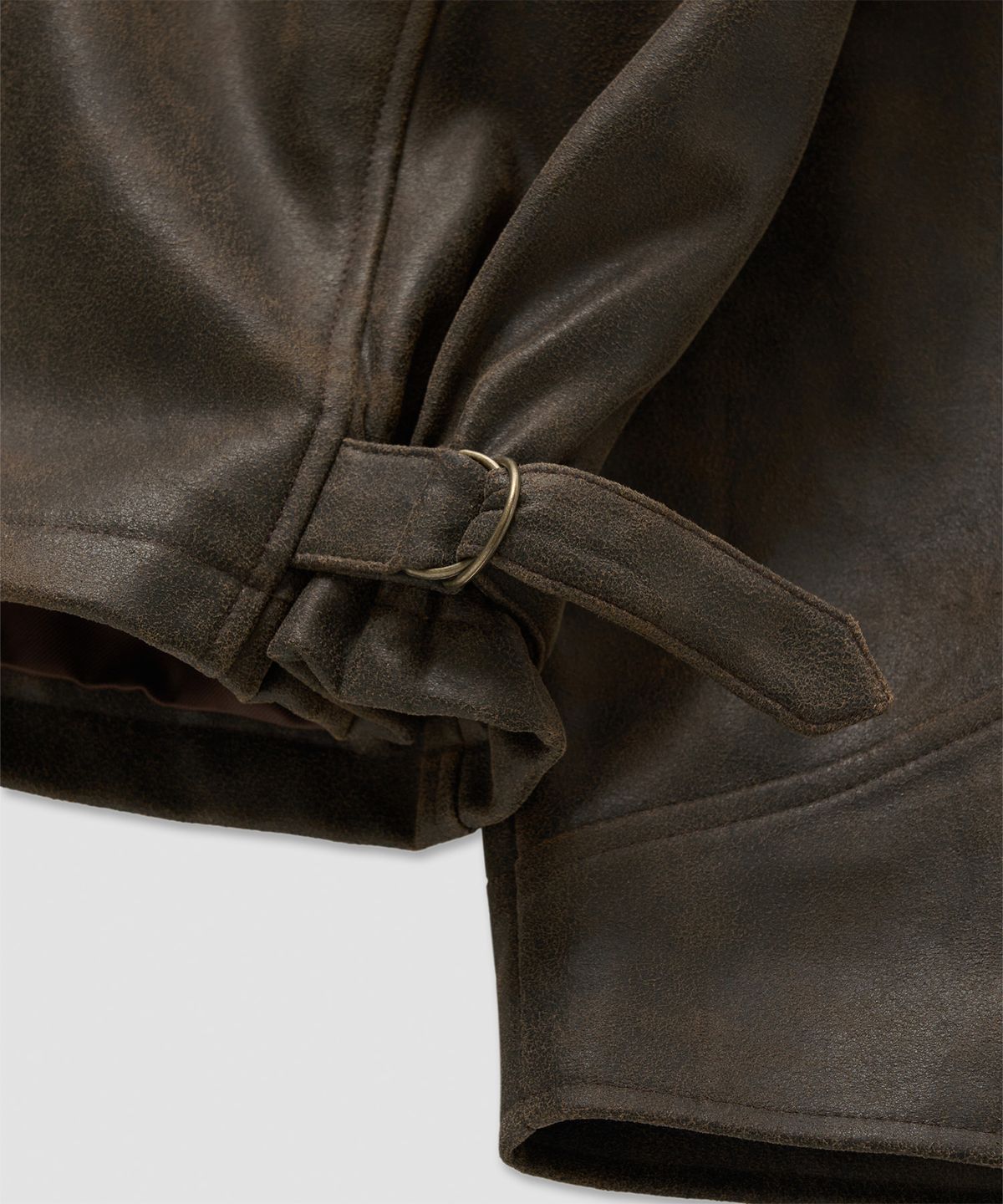 필프(PEALP) Vintage Faux Leather Jumper 14(Brown)