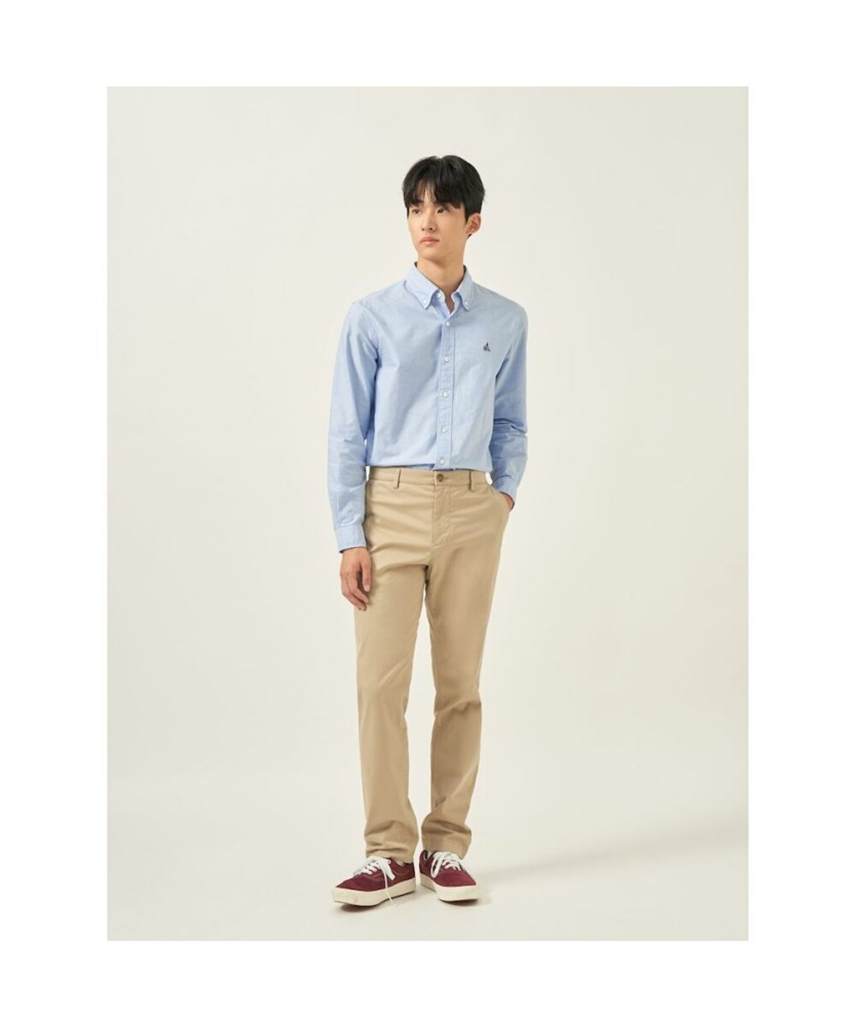 빈폴 멘(BEANPOLE MEN) [Essential] 남녀공용 옥스퍼드 솔리드 셔츠  스카이 블루
