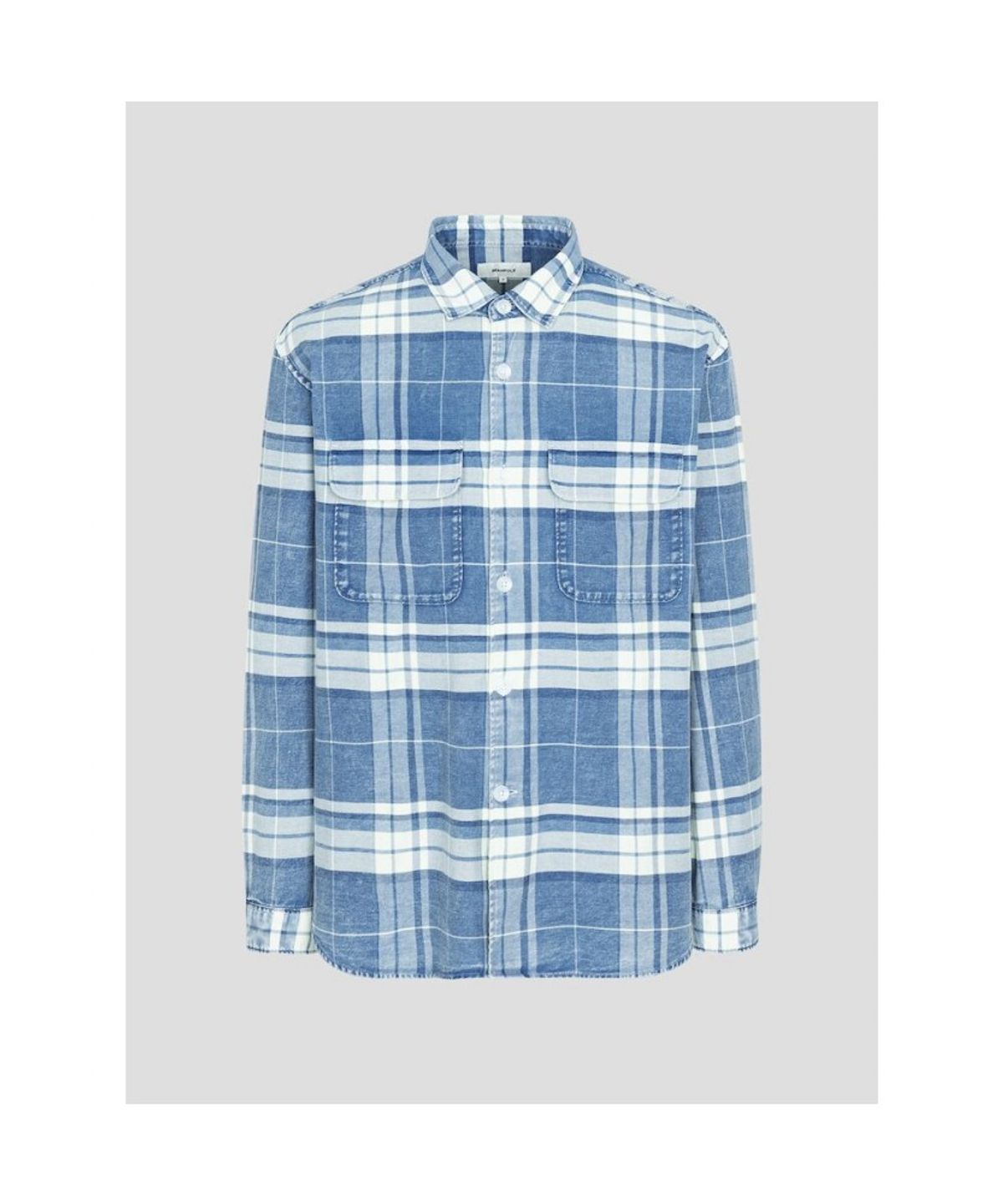 빈폴 멘(BEANPOLE MEN) 인디고 체크 아우터형 셔츠  블루