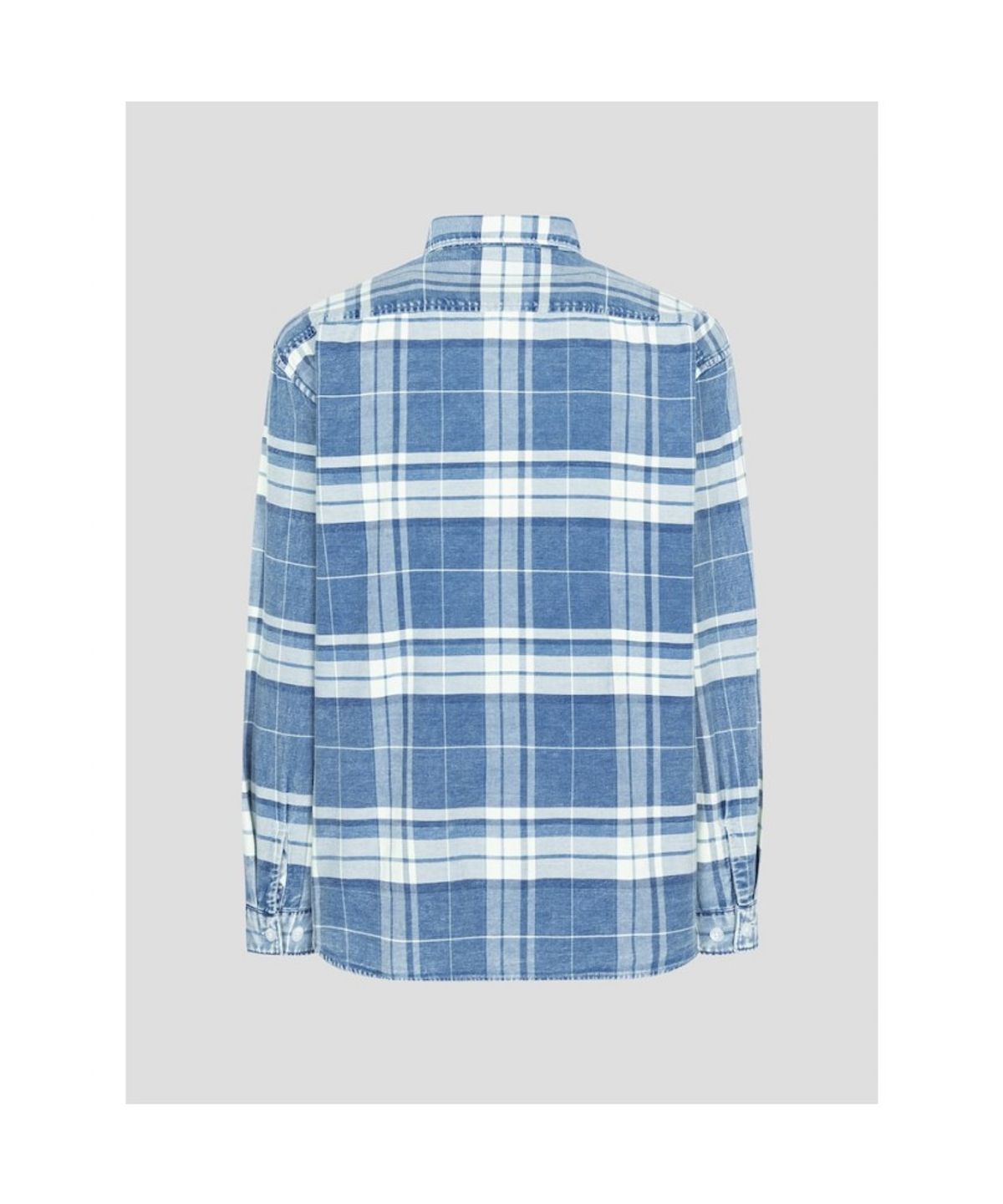빈폴 멘(BEANPOLE MEN) 인디고 체크 아우터형 셔츠  블루