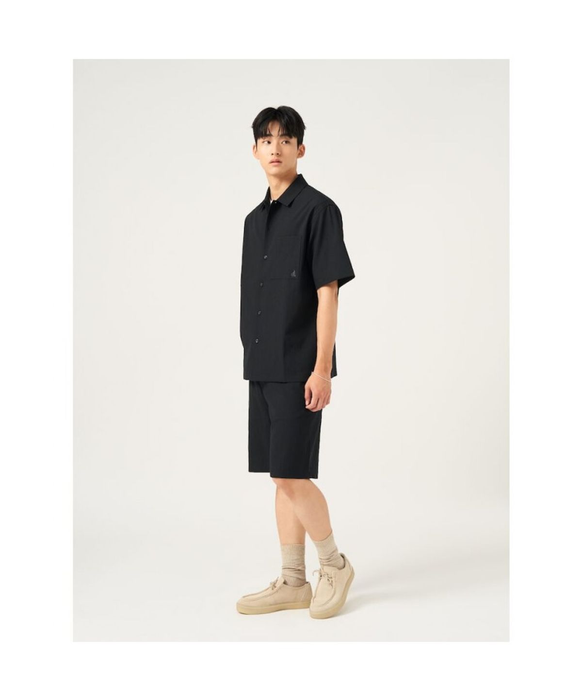 빈폴 멘(BEANPOLE MEN) 화섬 하프 팬츠  블랙
