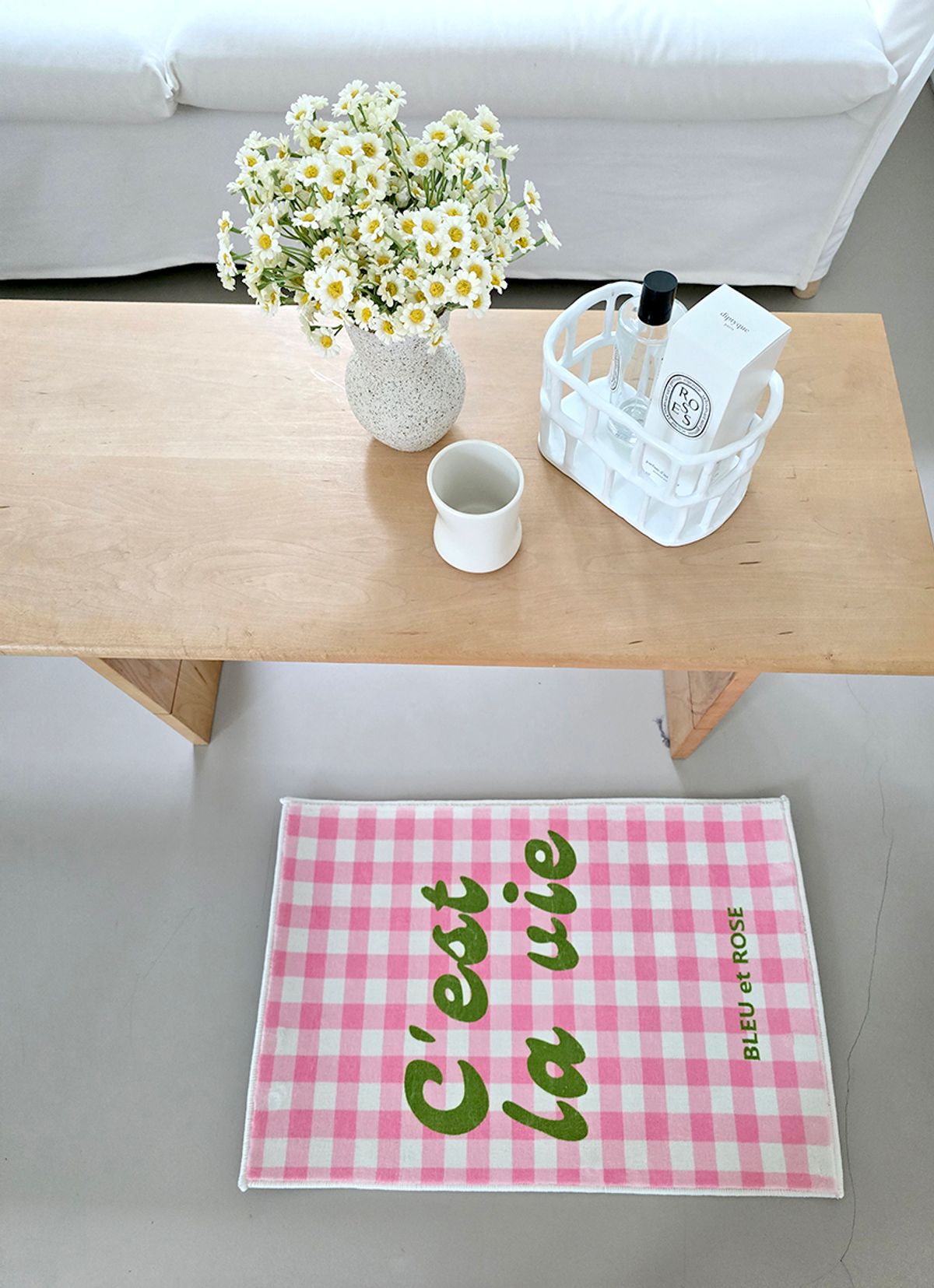 블랑쉬하우스(BLANCHE HOUSE) 블랑쉬 라비 드 깅엄 빨아쓰는 소프트 발매트