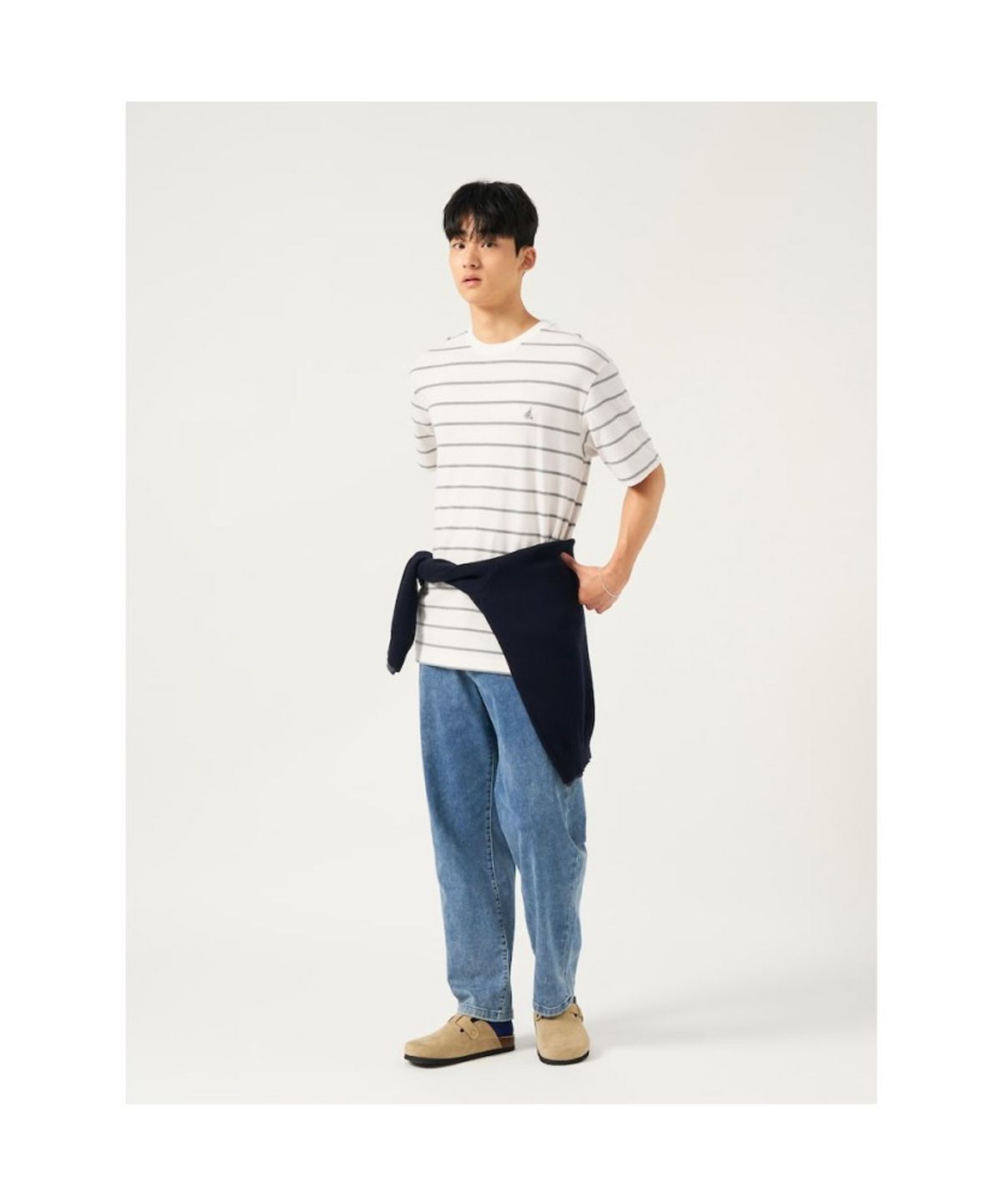 빈폴 멘(BEANPOLE MEN) 밴딩 데님 팬츠  블루