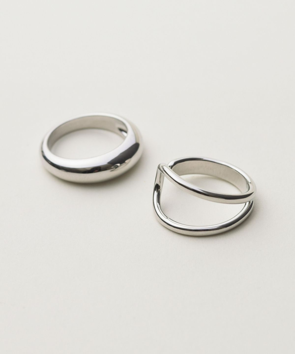 노비스도쿄(NOVICE TOKYO) 볼륨 더블 링 반지 2세트 Volume & Double Rings 2 set / Silver
