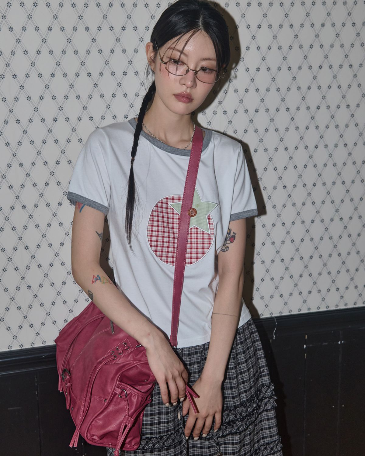 팬시클럽(FANCY CLUB) 벨티드 워싱 레더 백 (CHERRY RED) F25ZE990