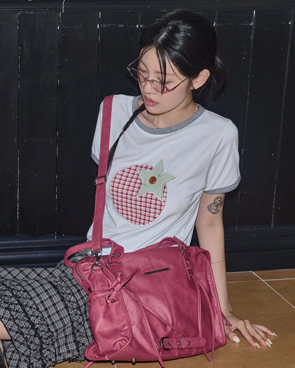 팬시클럽(FANCY CLUB) 벨티드 워싱 레더 백 (CHERRY RED) F25ZE990