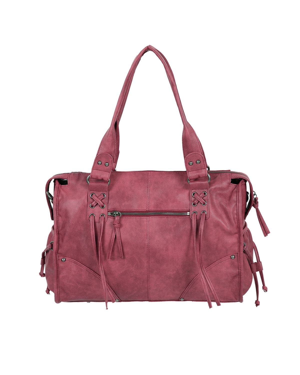 팬시클럽(FANCY CLUB) 벨티드 워싱 레더 백 (CHERRY RED) F25ZE990