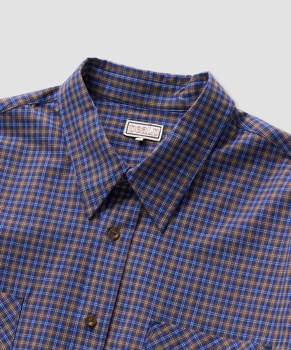 필프(PEALP) Two-Tone Check LS Shirts 22(Blue)
