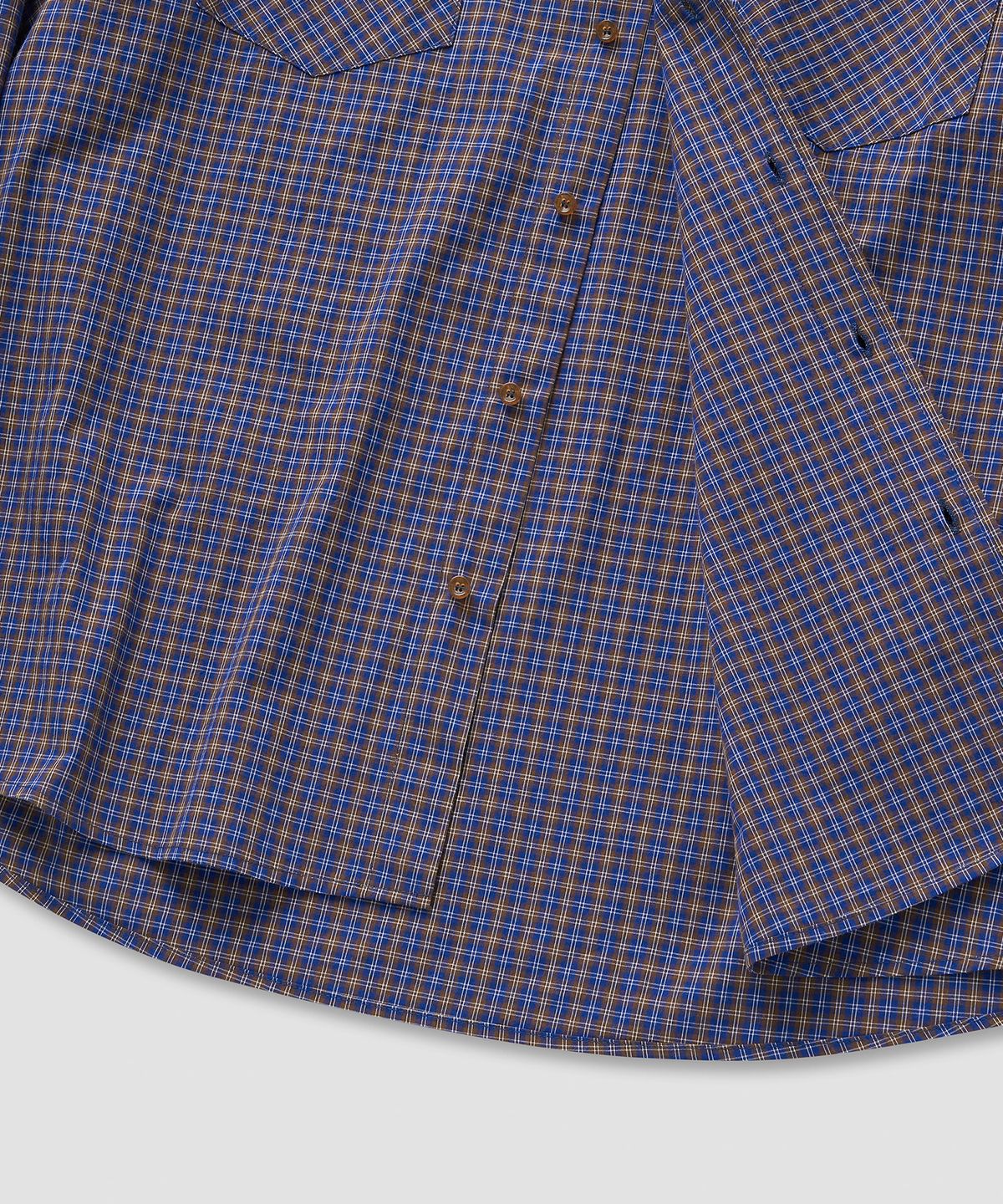 필프(PEALP) Two-Tone Check LS Shirts 22(Blue)