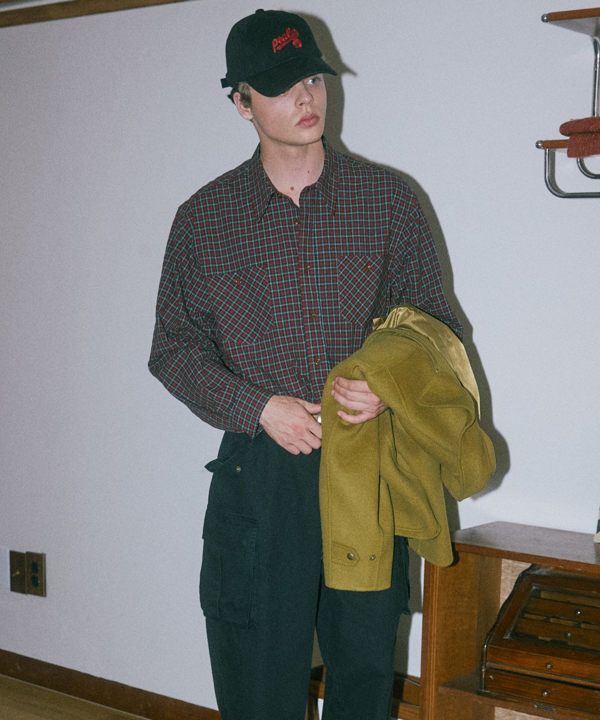 필프(PEALP) Two-Tone Check LS Shirts 22(Red)