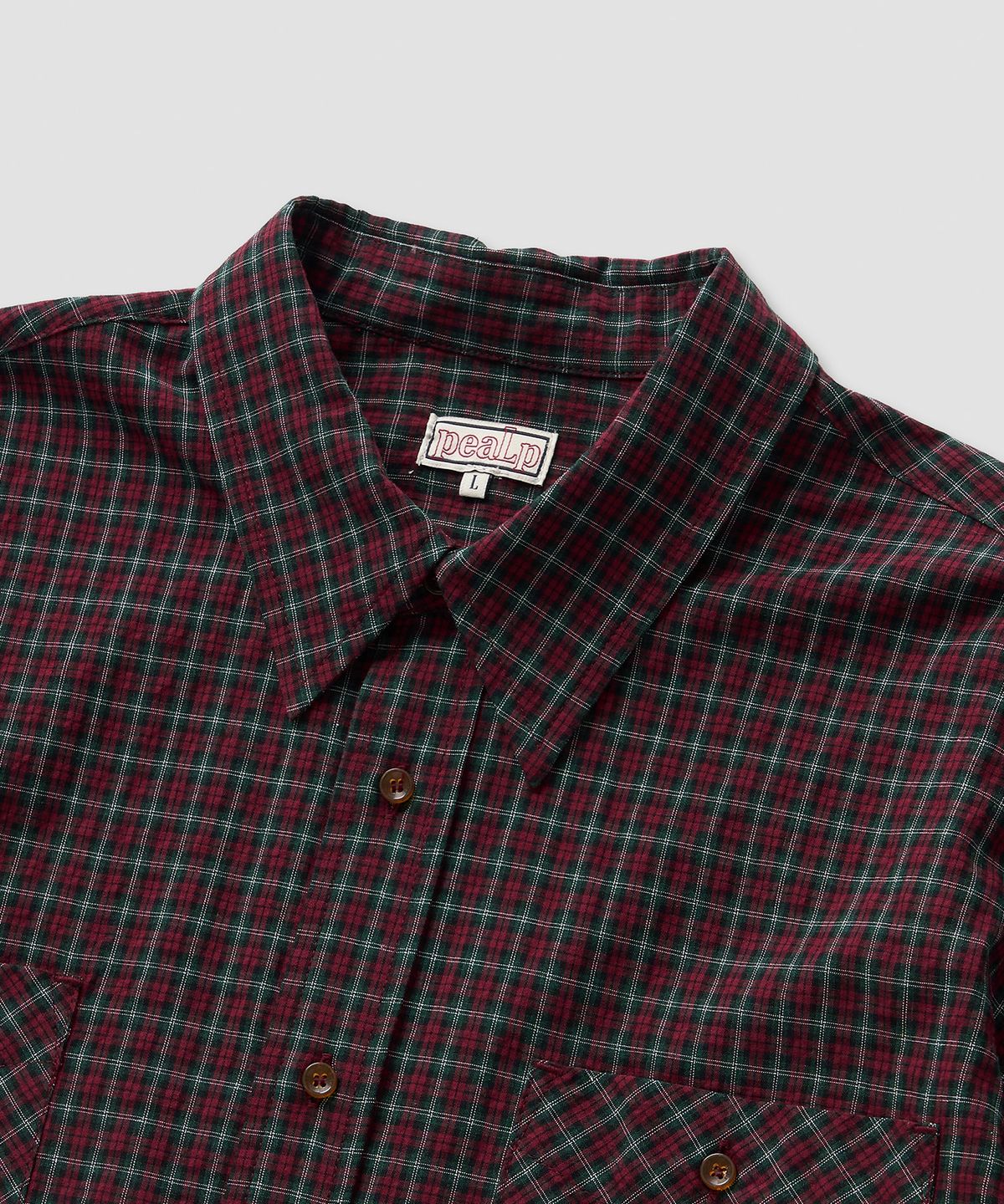 필프(PEALP) Two-Tone Check LS Shirts 22(Red)