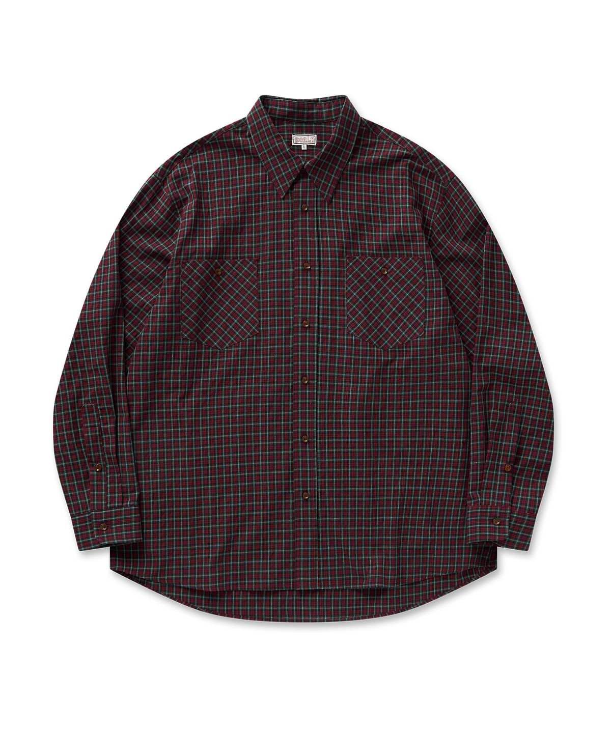 필프(PEALP) Two-Tone Check LS Shirts 22(Red)