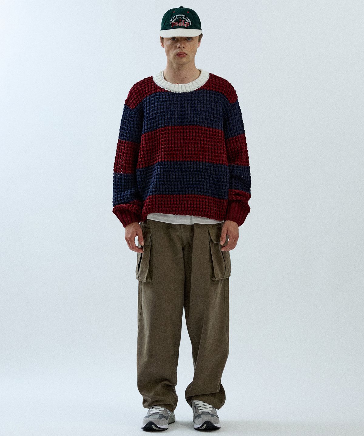 필프(PEALP) Striped Loop Knit 21(Deep Red)