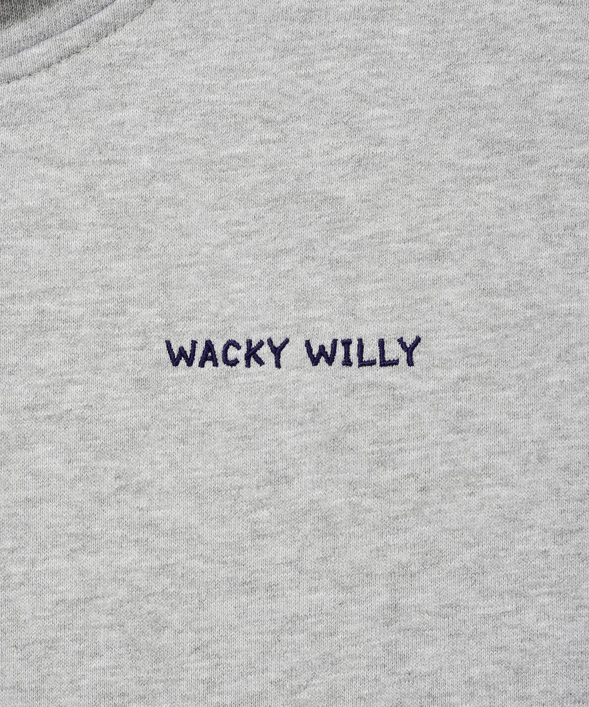 와키윌리(WACKY WILLY) 우먼스 타이포 로고 크롭 후디 그레이