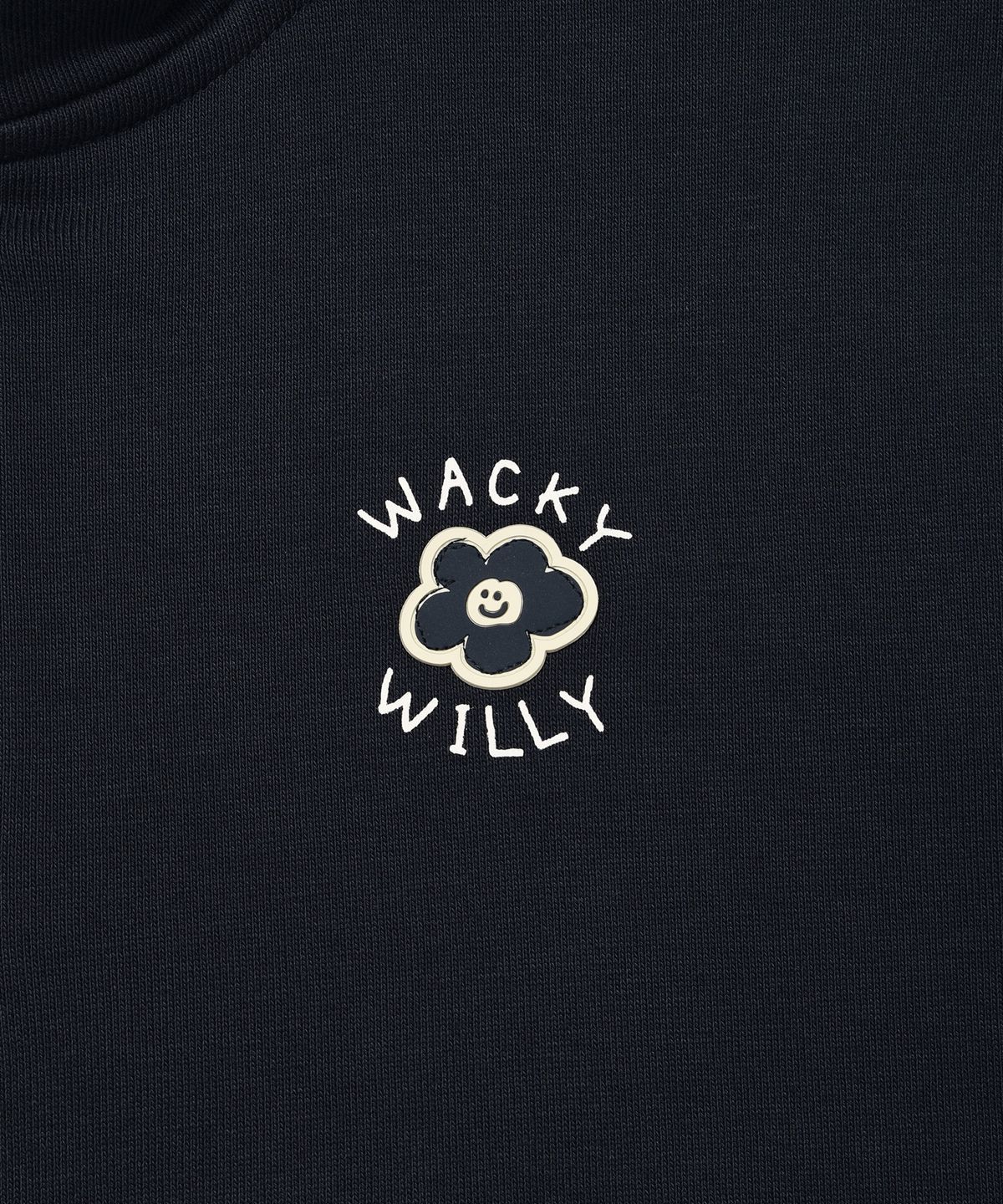 와키윌리(WACKY WILLY) 우먼스 릴리 크롭 카라 하프집업 네이비