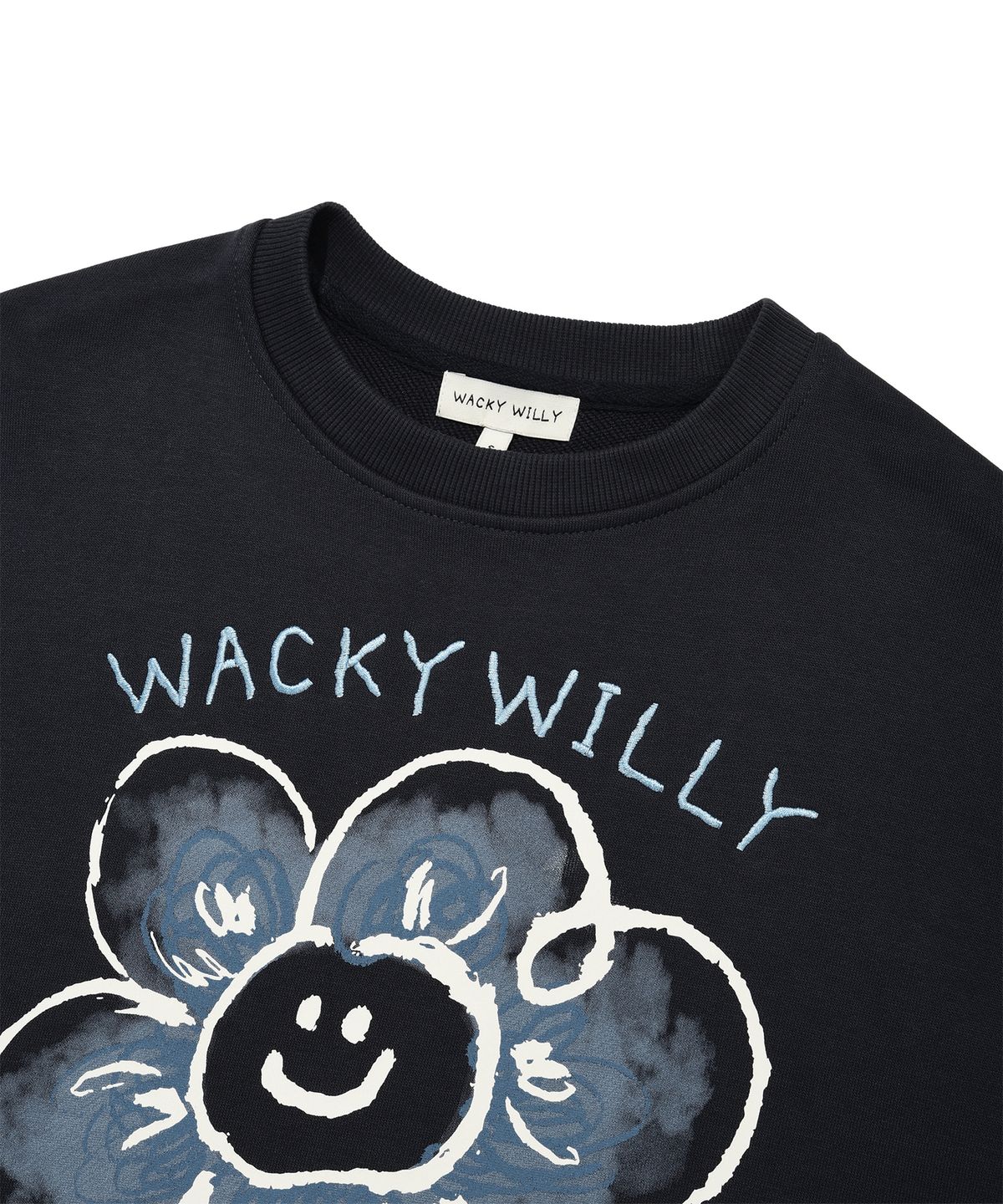 와키윌리(WACKY WILLY) [25FW] 우먼스 빅릴리 그래픽 맨투맨 네이비