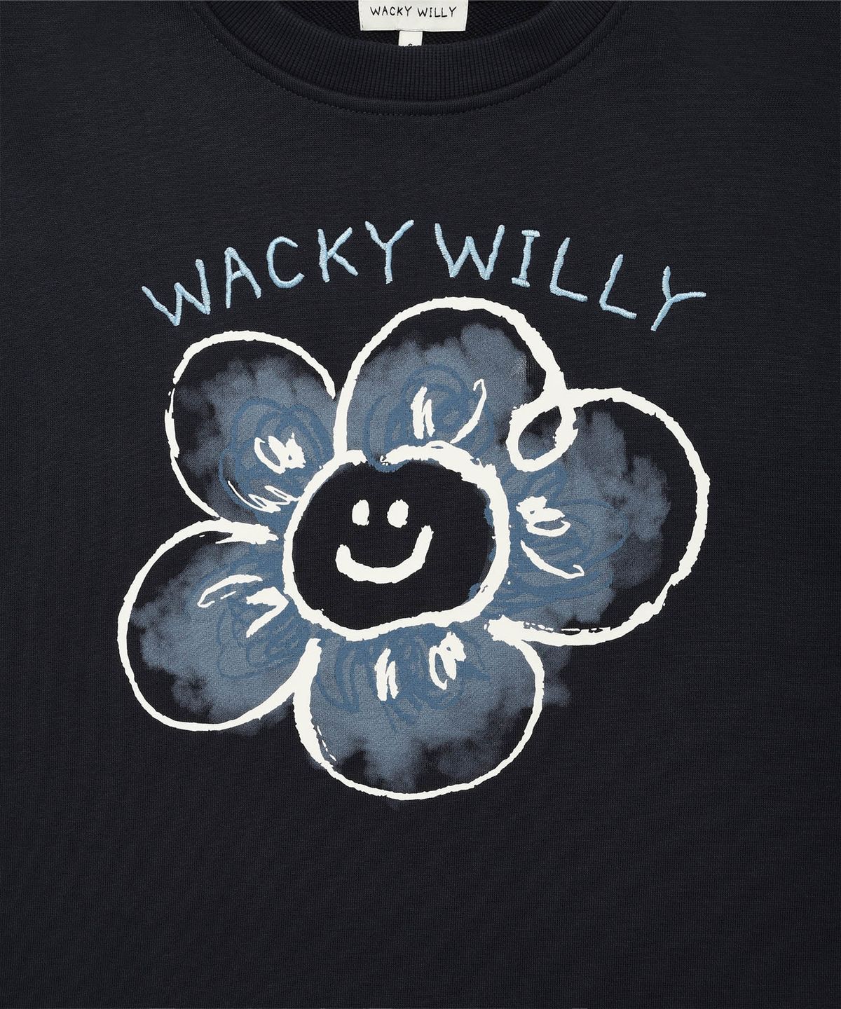 와키윌리(WACKY WILLY) [25FW] 우먼스 빅릴리 그래픽 맨투맨 네이비