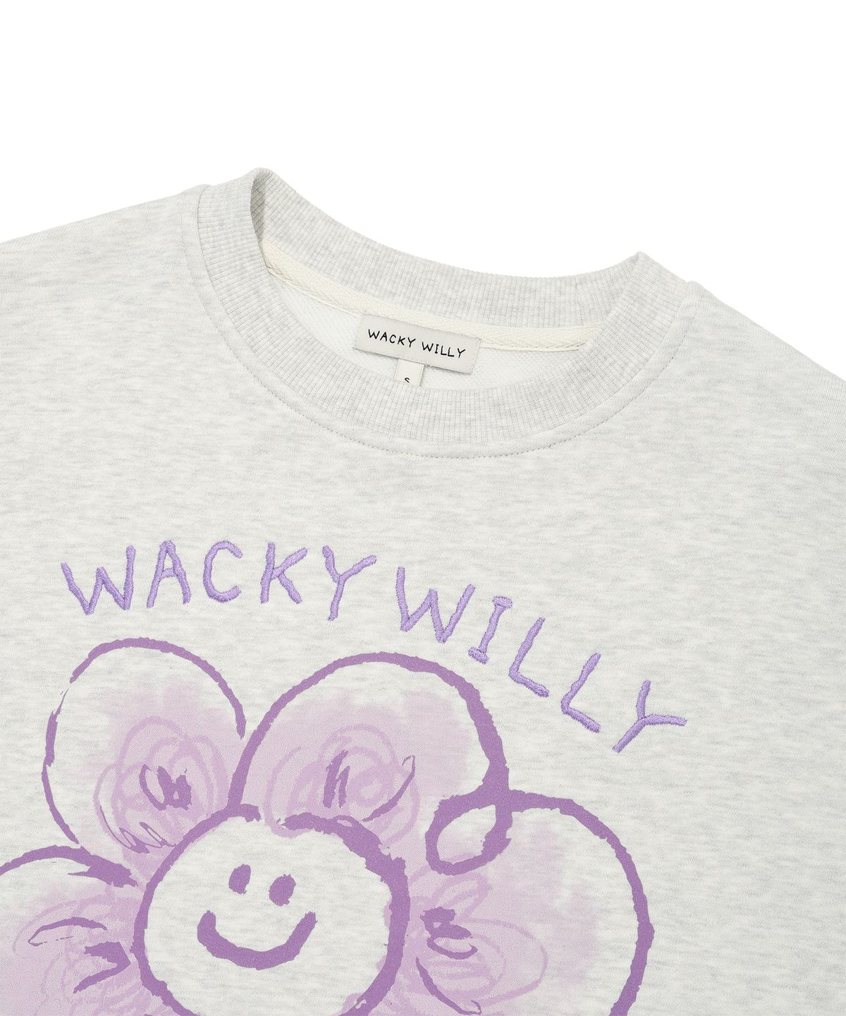 와키윌리(WACKY WILLY) [25FW] 우먼스 빅릴리 그래픽 맨투맨 라이트그레이