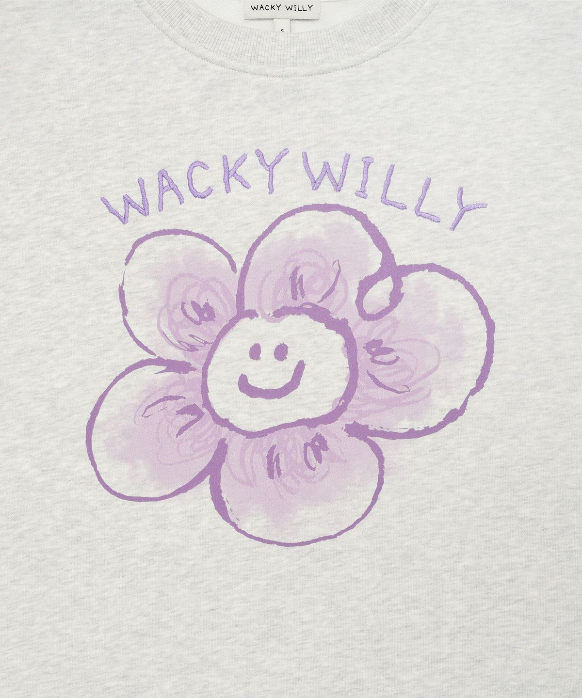 와키윌리(WACKY WILLY) [25FW] 우먼스 빅릴리 그래픽 맨투맨 라이트그레이