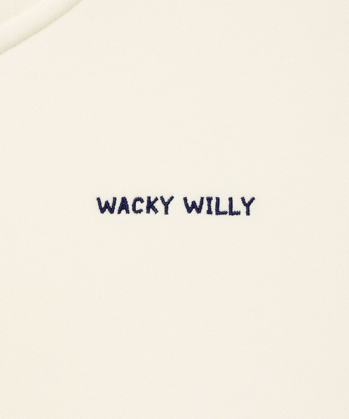와키윌리(WACKY WILLY) 우먼스 타이포 로고 크롭 후드집업 크림