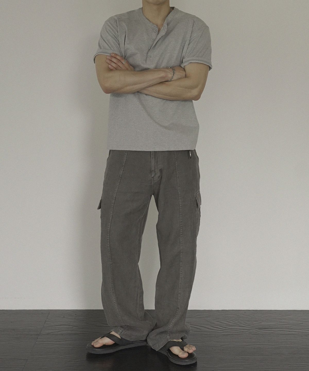 시도(SIIIIDO) CAESAR CT LINE GARMENT WS LINEN CARGO PANTS #1