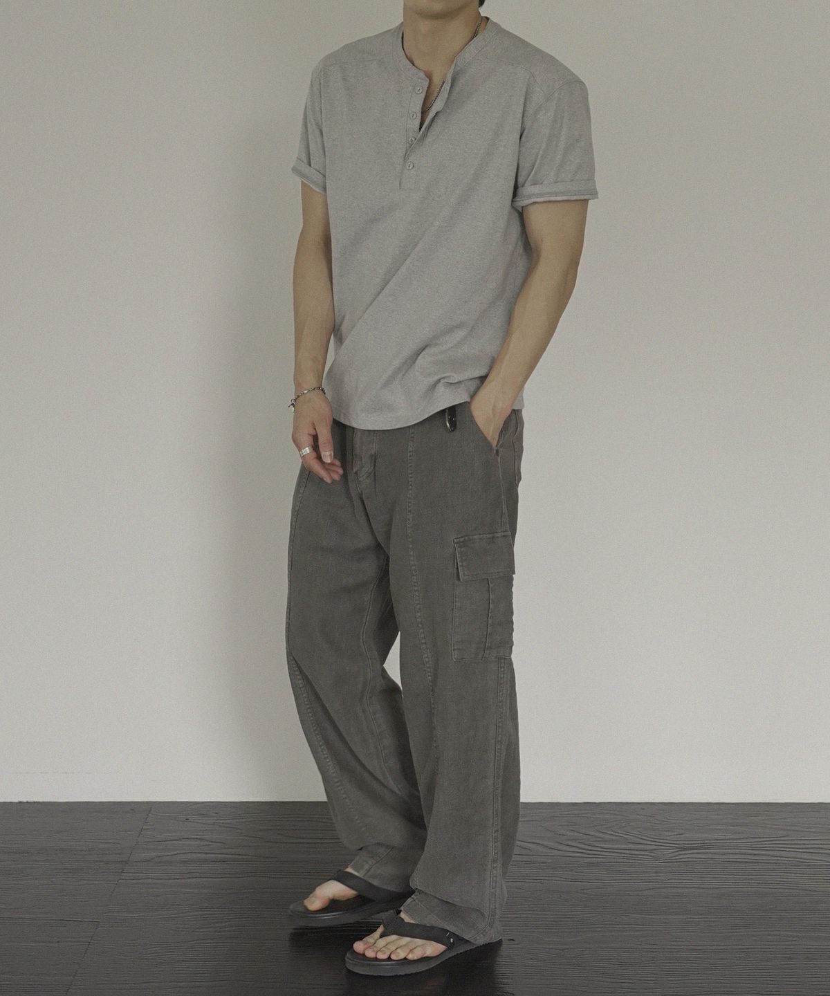 시도(SIIIIDO) CAESAR CT LINE GARMENT WS LINEN CARGO PANTS #1
