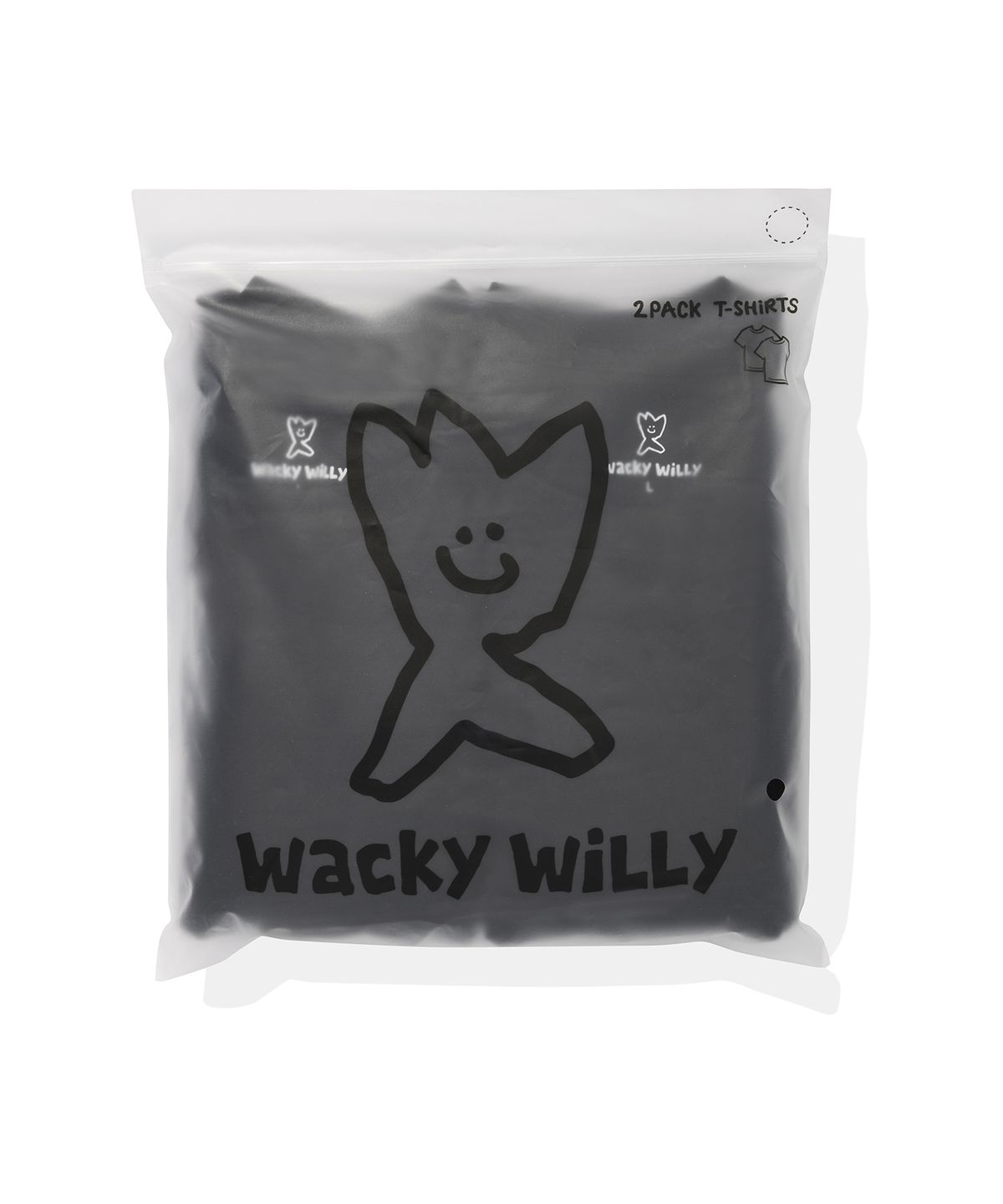 와키윌리(WACKY WILLY) [25FW] 2PACK 시그니처 반팔 티셔츠 블랙/블랙