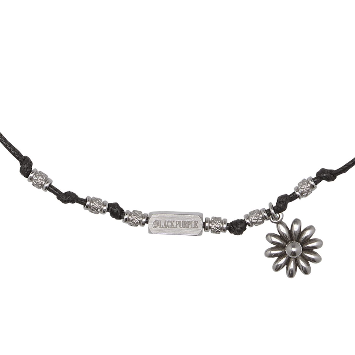 블랙 퍼플(BLACK PURPLE) 와일디 플라워 목걸이_블랙 Wildy Flower Necklace_BLACK