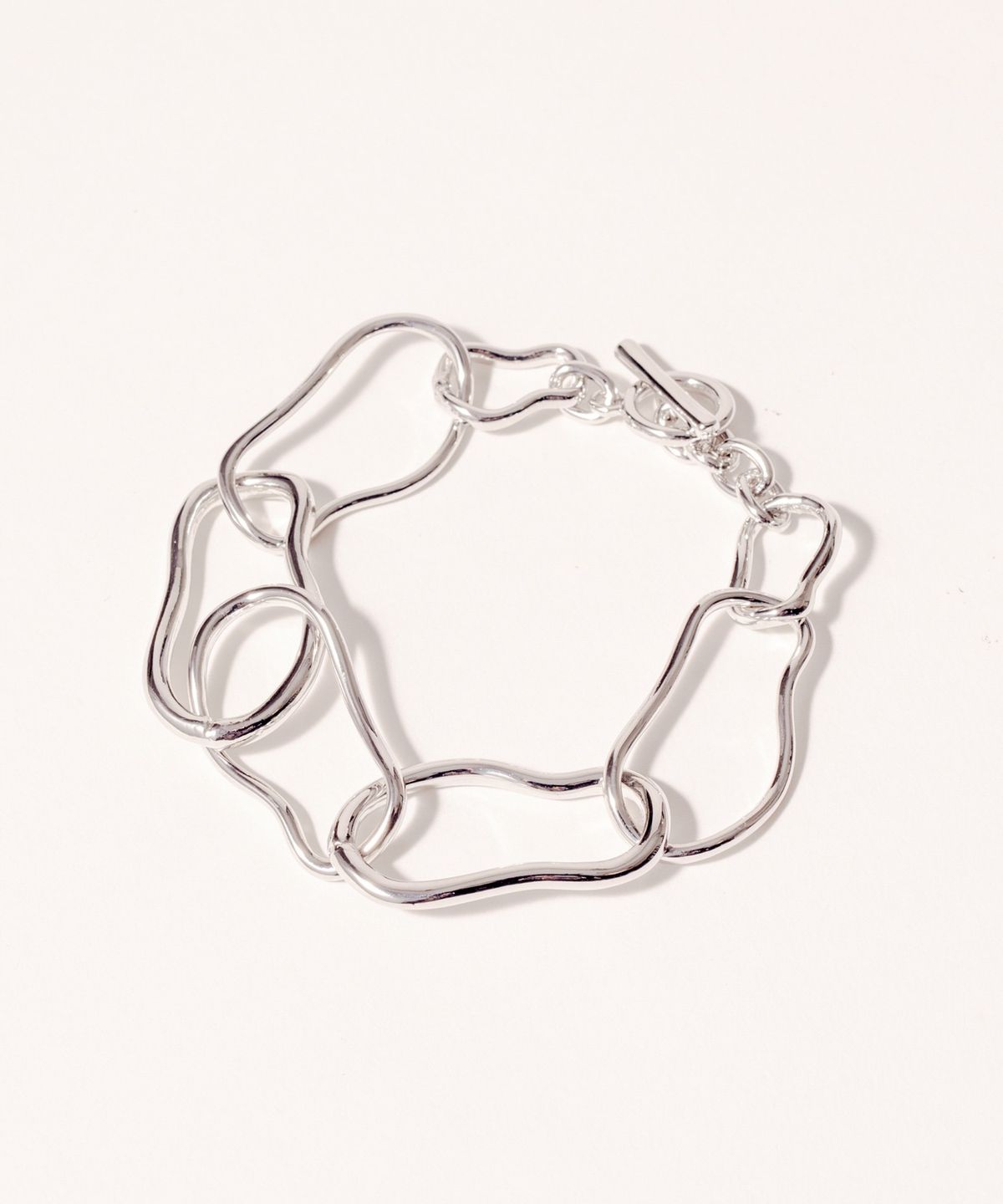 노비스도쿄(NOVICE TOKYO) 웨이브 오벌 체인 팔찌 Wave Oval Chain Bracelet / Silver