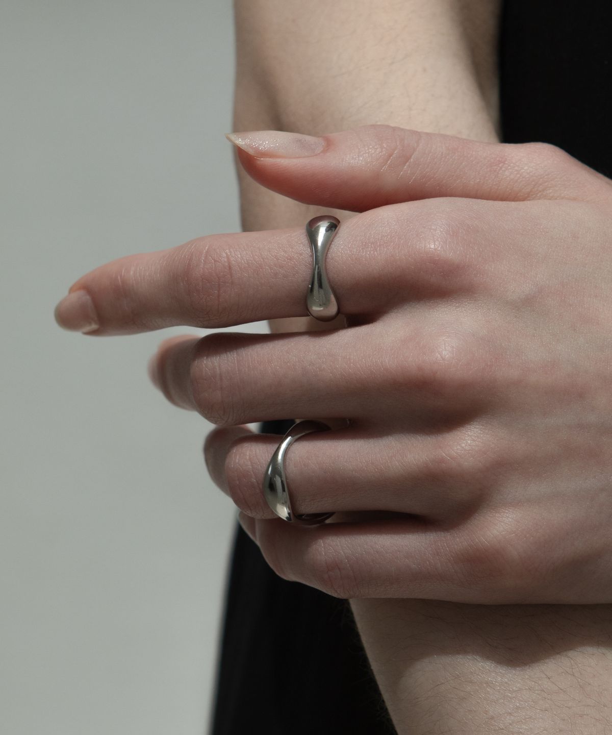 노비스도쿄(NOVICE TOKYO) 웨이브 반지 2세트 Wave Stack Ring 2 set / Silver