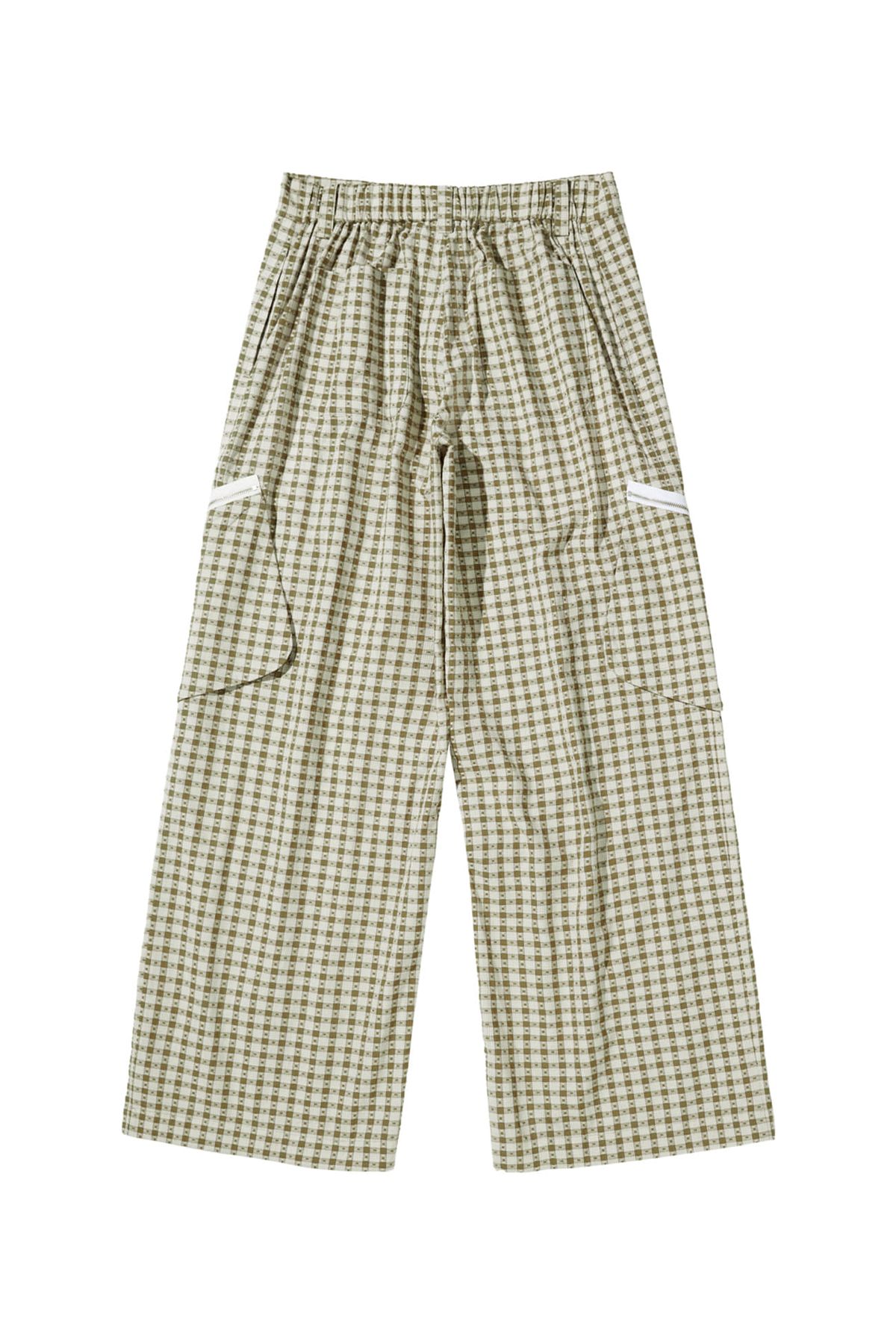 다이닛(DEINET) DEINET CHECK CARGO STRING PANTS IN BEIGE