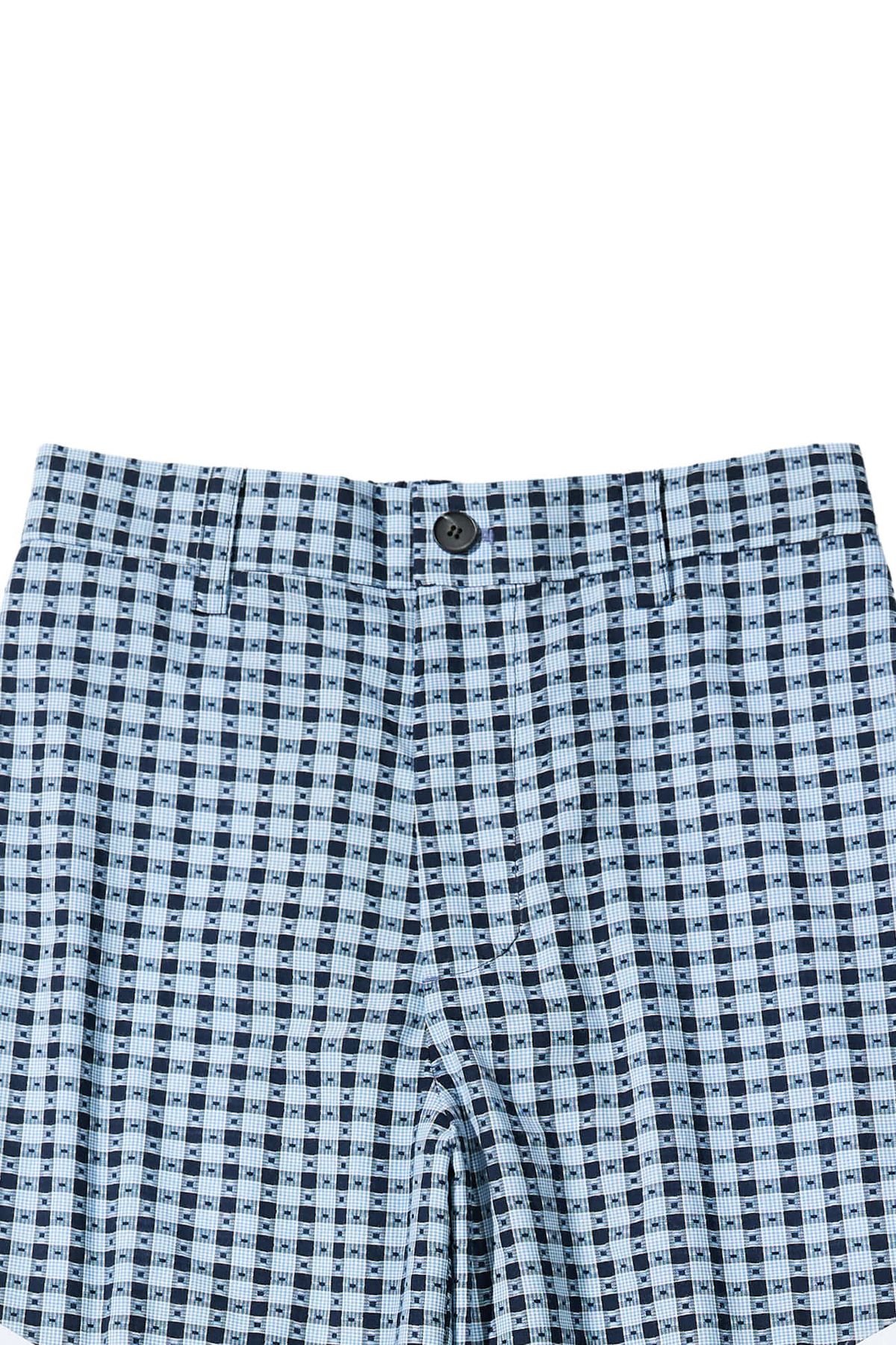 다이닛(DEINET) DEINET CHECK CARGO STRING PANTS IN BLUE