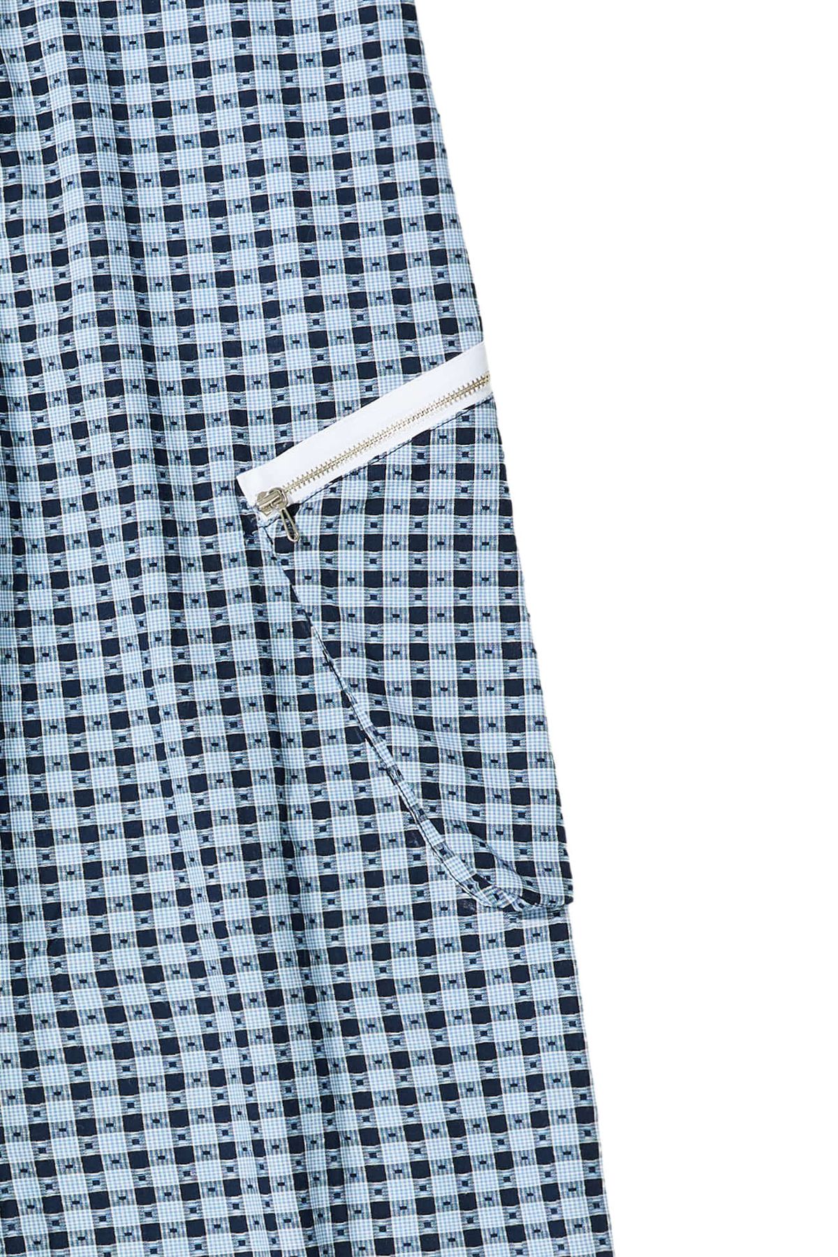 다이닛(DEINET) DEINET CHECK CARGO STRING PANTS IN BLUE