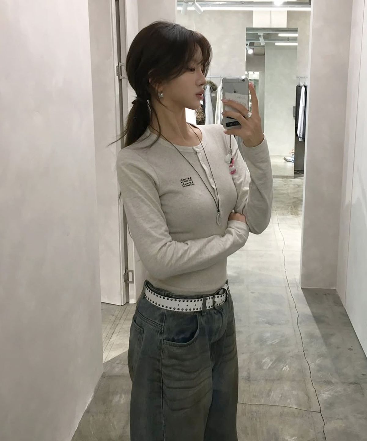 무아무아(MUAHMUAH) 헨리넥 스티치 긴팔티 [7color]