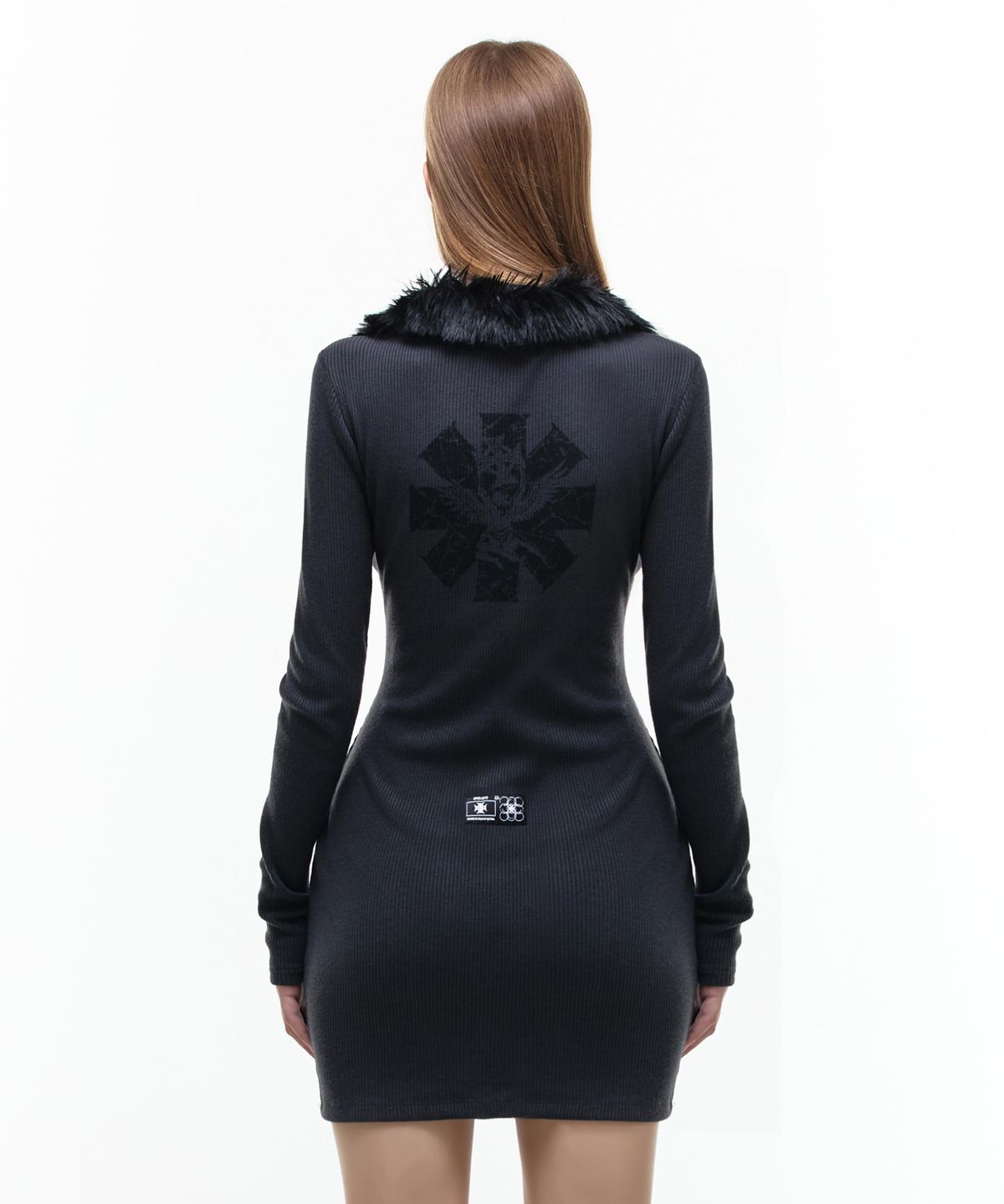 오퍼스 0012(OPUS 0012) Op. 07 LITTLE J FAUX MINI DRESS BLACK