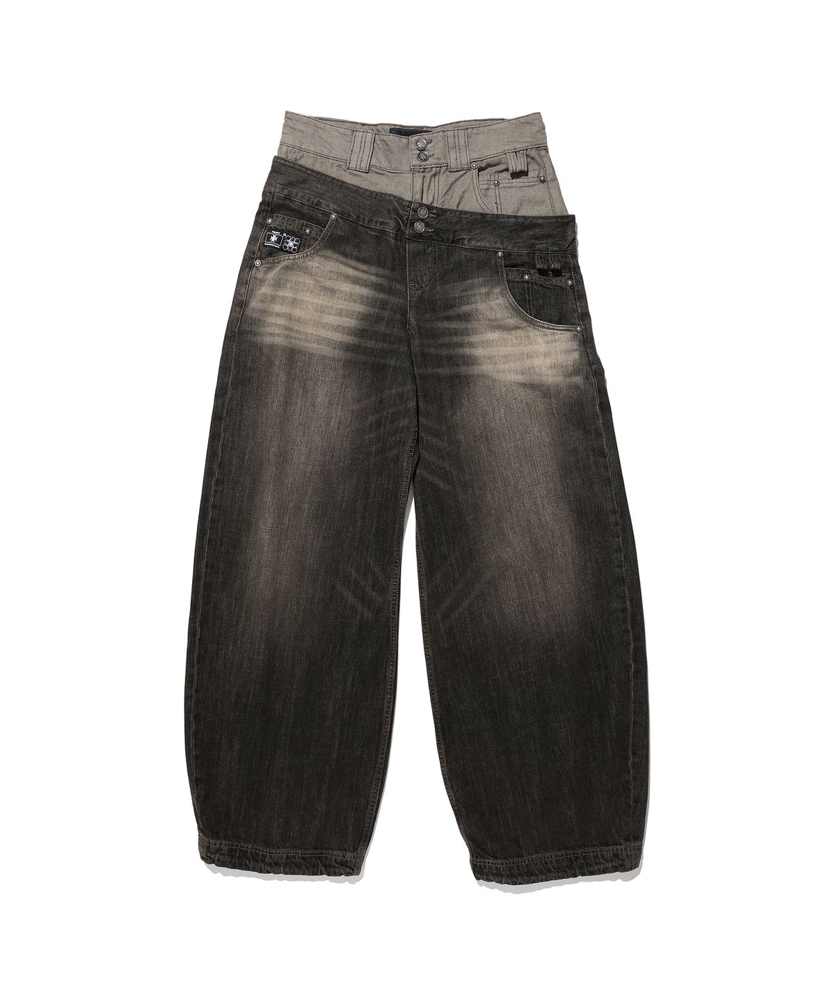 오퍼스 0012(OPUS 0012) Op. 09 DUAL OBLIQUE DENIM PANTS B/BLACK