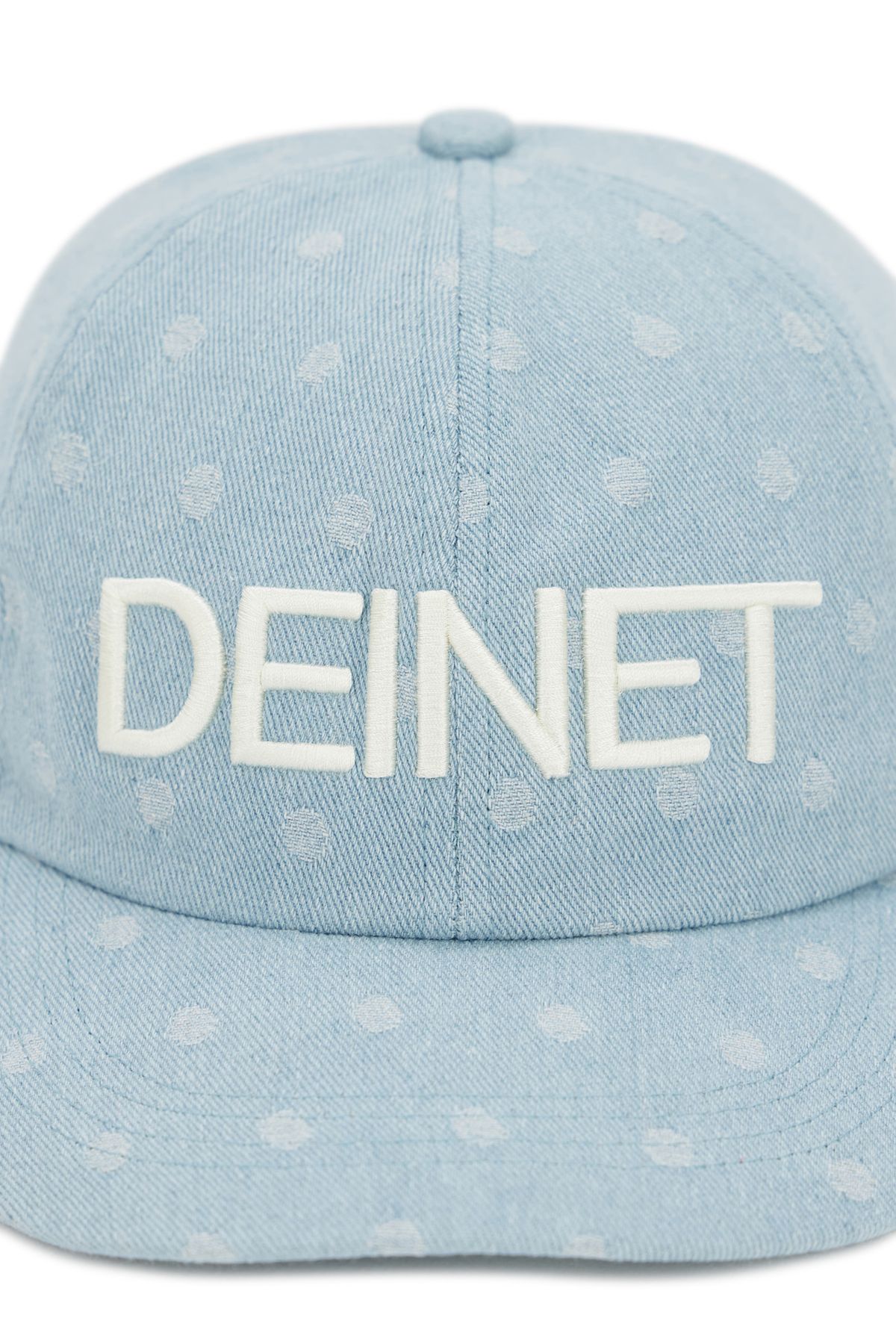 다이닛(DEINET) DEINET DOT DENIM LOGO CAP IN LIGHT BLUE