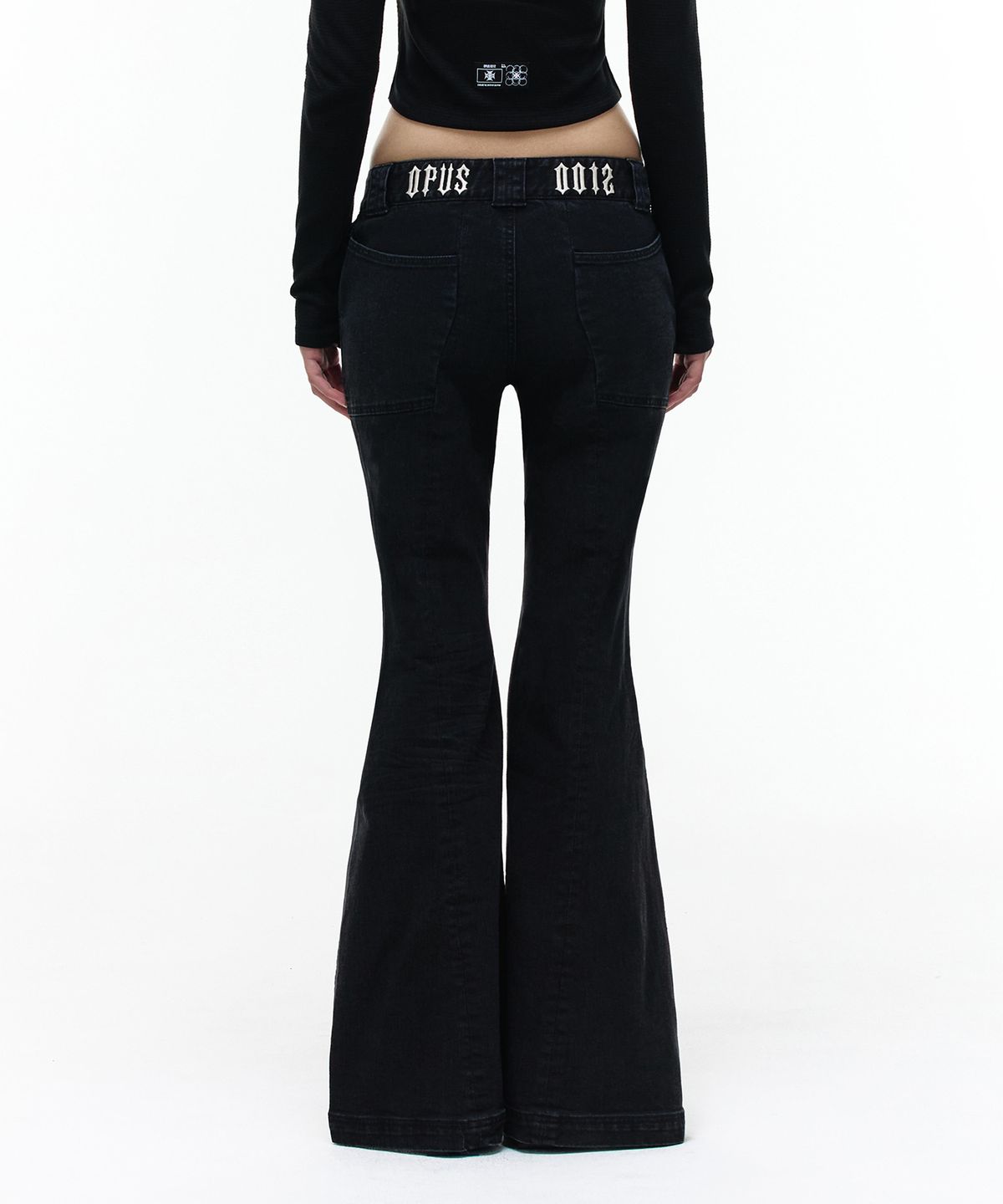 오퍼스 0012(OPUS 0012) Op. 09 WICKED SLIM FLARE DENIM PANTS BLACK