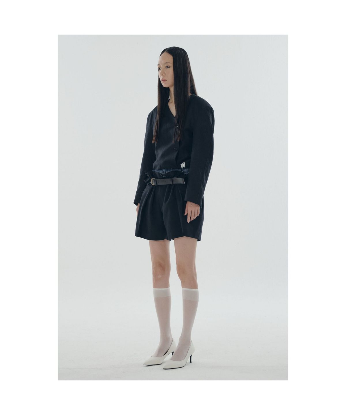 래코드(RECODE) Bold Pleated Short Pants RQPAM25536NYX