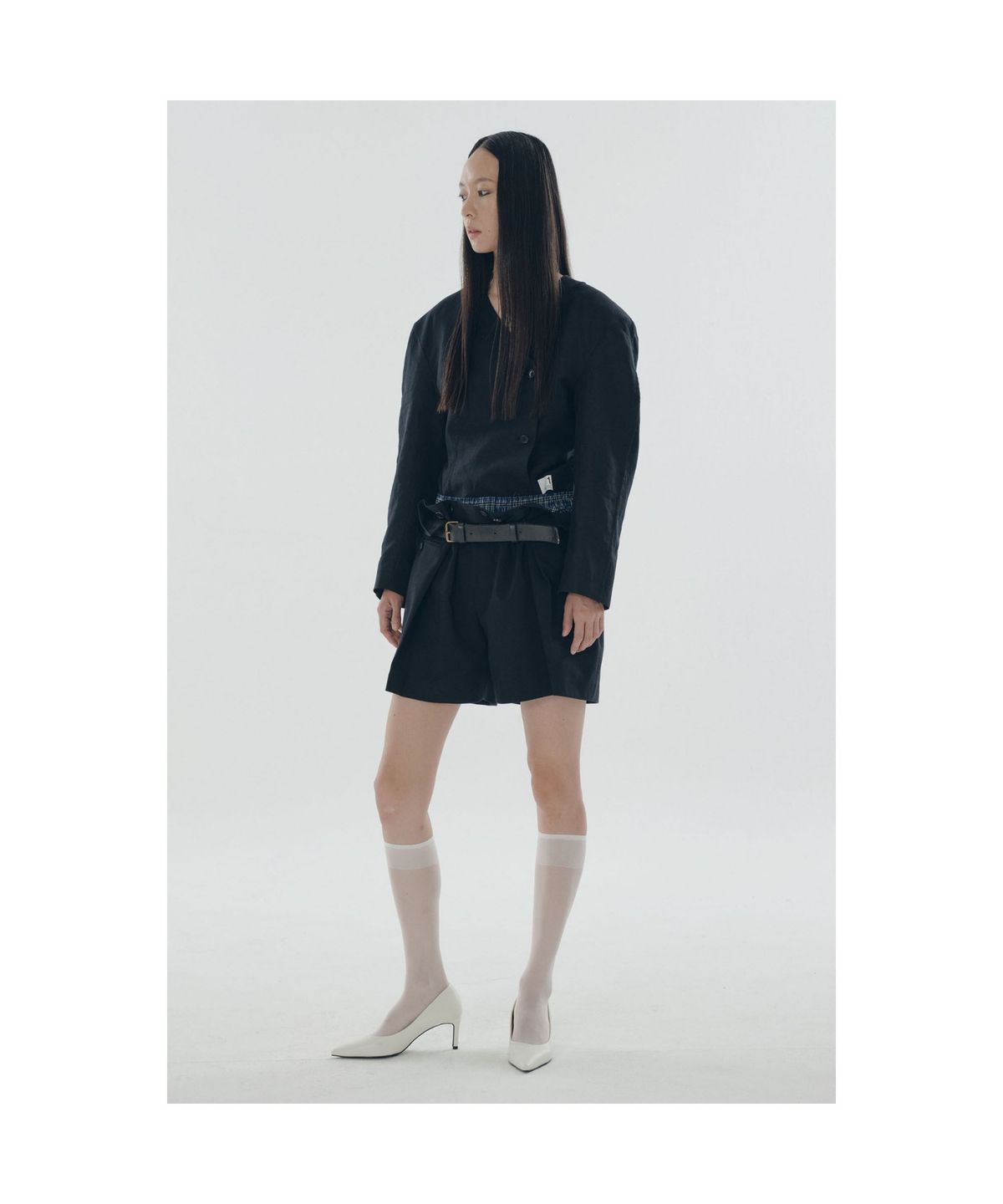 래코드(RECODE) Bold Pleated Short Pants RQPAM25536NYX