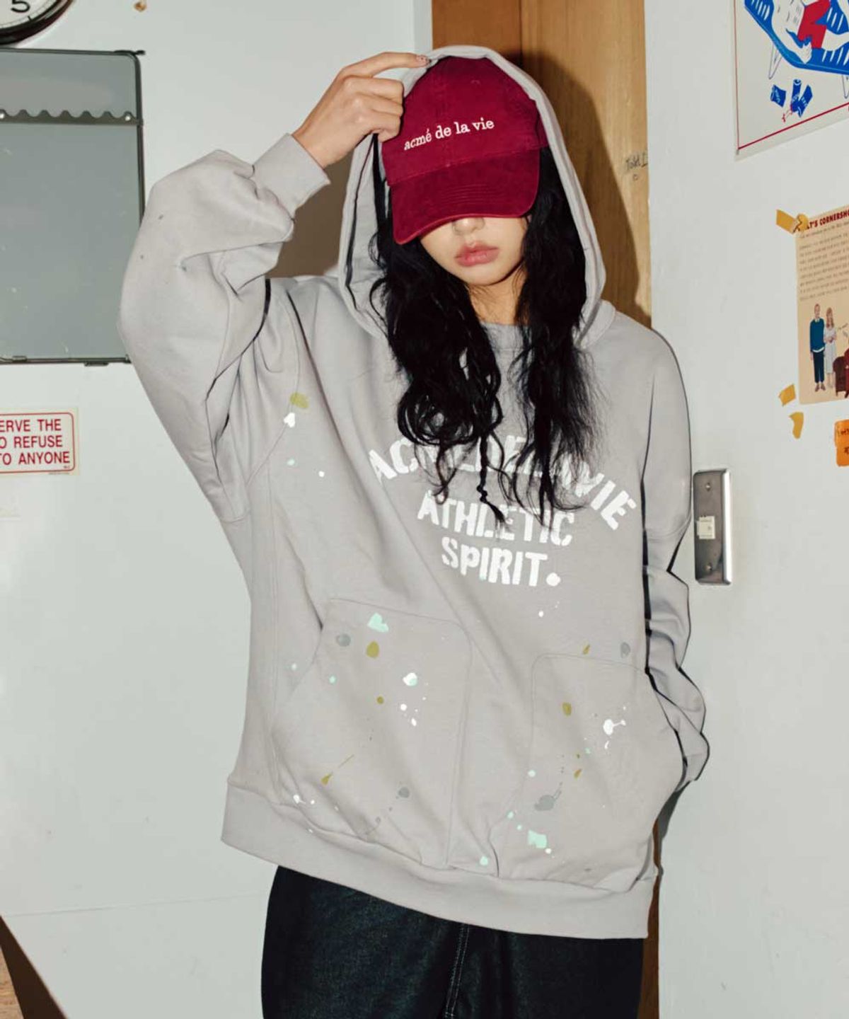 아크메드라비(ACME DE LA VIE) PAINT EFFECT HOODIE (3 COLOR)