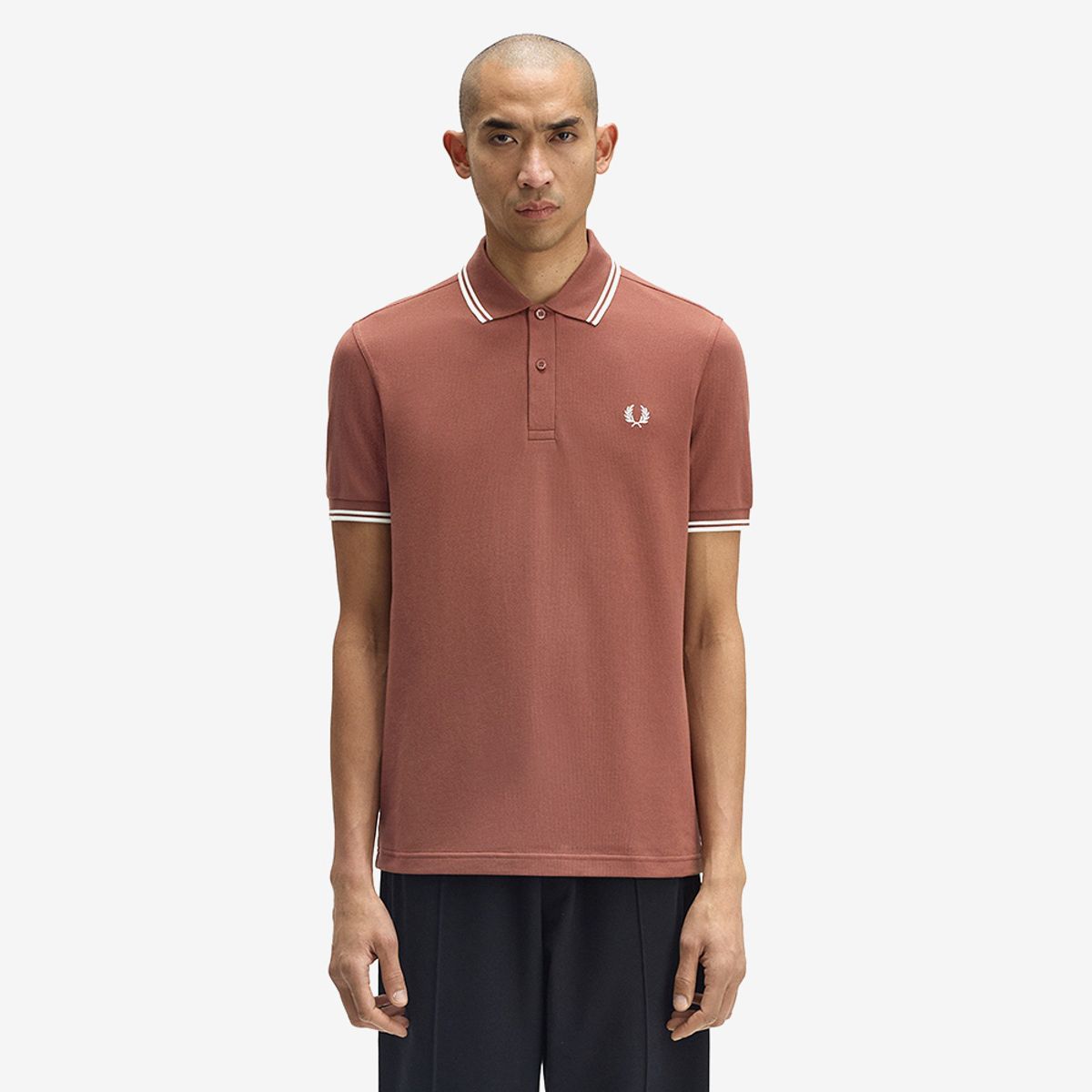 프레드페리(FRED PERRY) [M3600] 트윈 팁 프레드페리 셔츠 - 위스키브라운/에크루 AFPM2533600-Z51