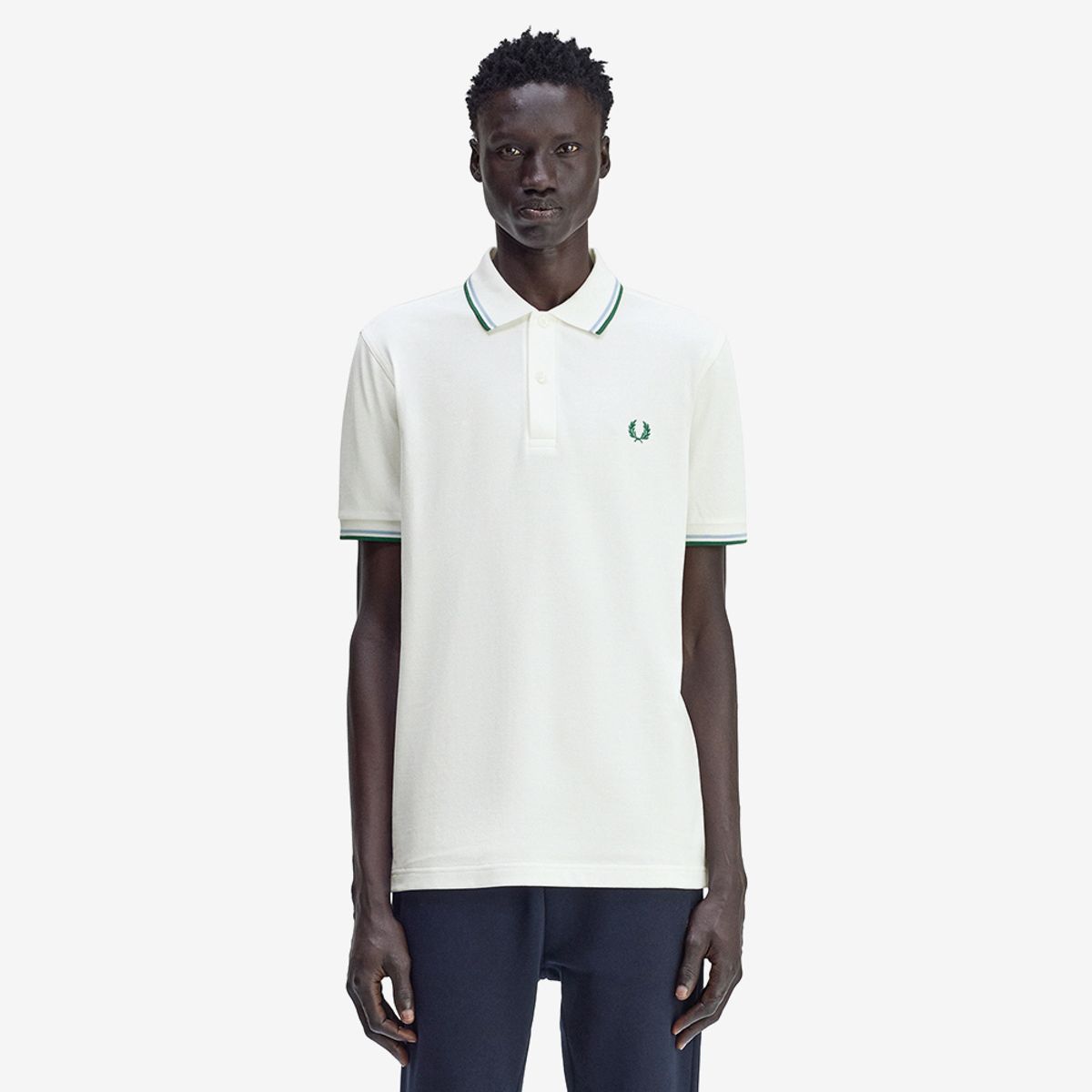 프레드페리(FRED PERRY) [M3600] 트윈 팁 프레드페리 셔츠 - 스노우화이트/트랙블루/스포츠그린 AFPM2533600-Z52