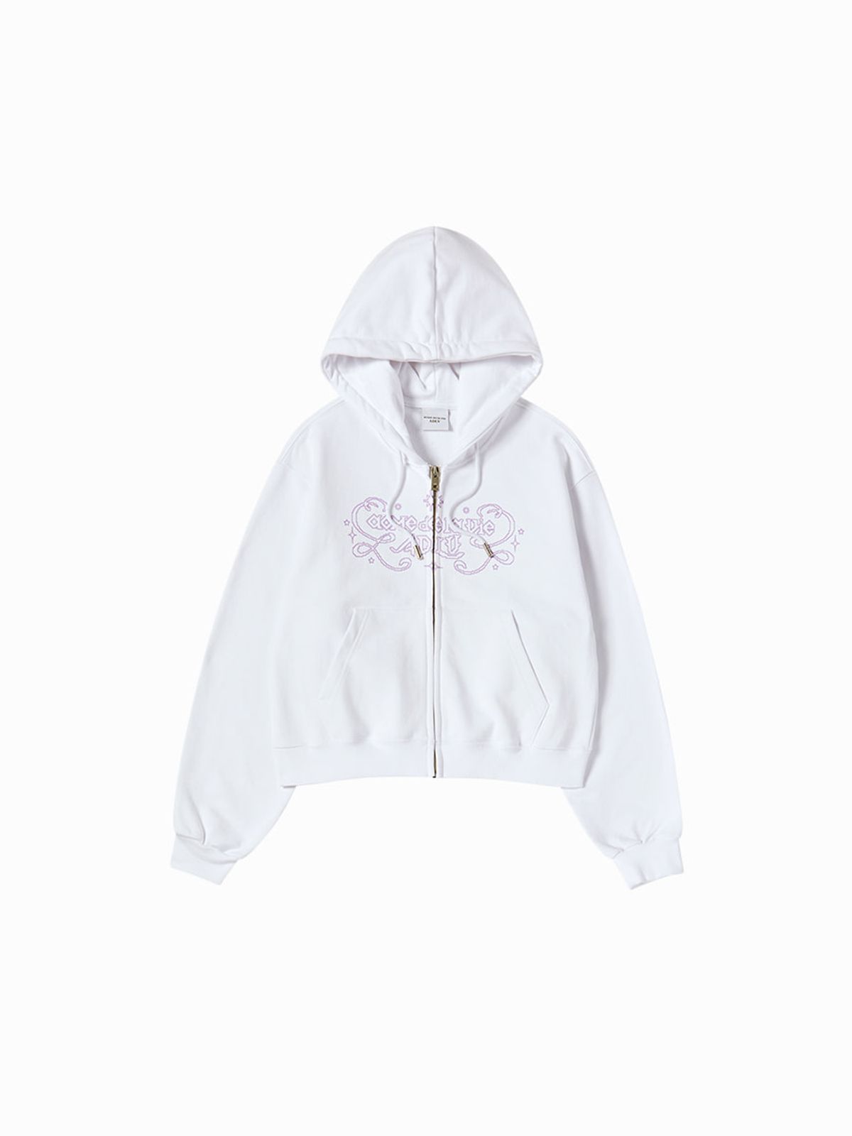 아크메드라비(ACME DE LA VIE) WOMAN PRINCESS FONT CROP HOODIE ZIP UP (2 COLOR)