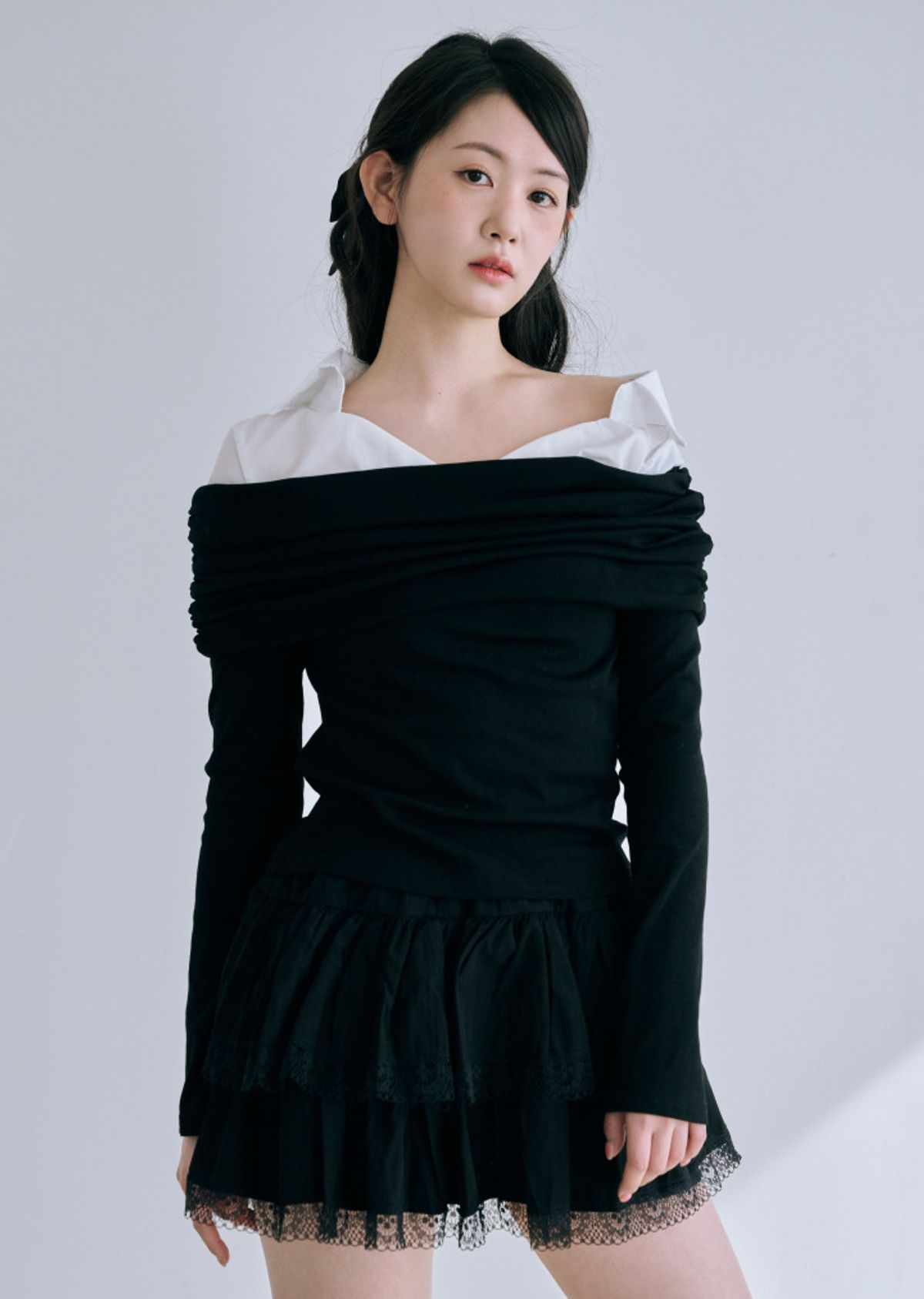 바이서우(BYSEOWOO) 바이서우 올리비아 레이스 스커트 ( 블랙)