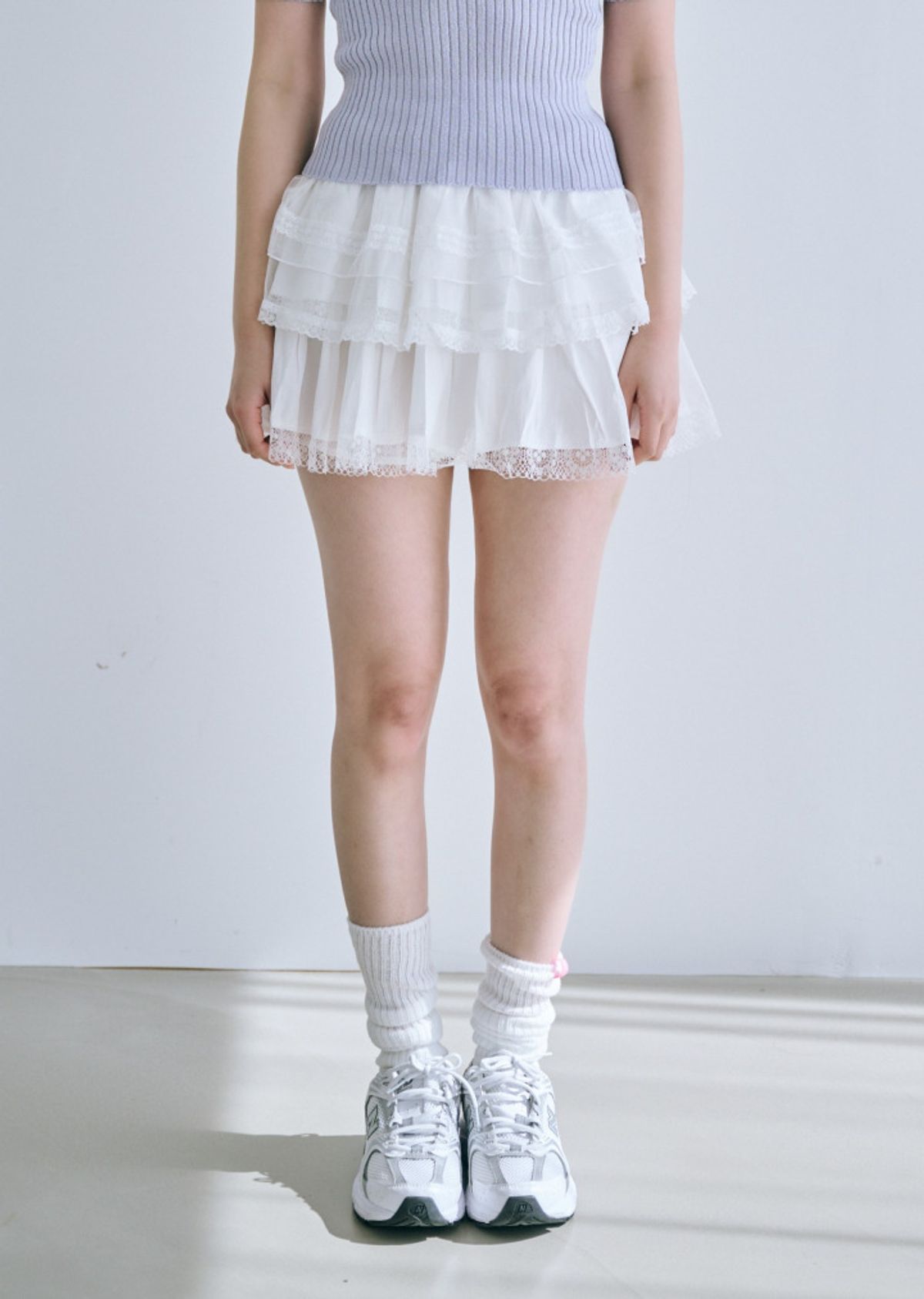 바이서우(BYSEOWOO) 바이서우 올리비아 레이스 스커트 ( 화이트)