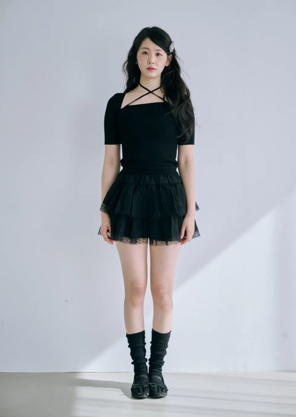 바이서우(BYSEOWOO) 비앙카 투웨이 니트 티셔츠(블랙)